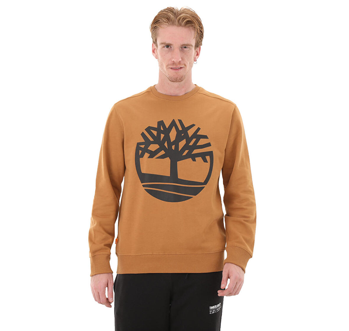 B0A2BJ8P571-R Timberland Core Logo Crew Bb Erkek Sweatshirt Kahve