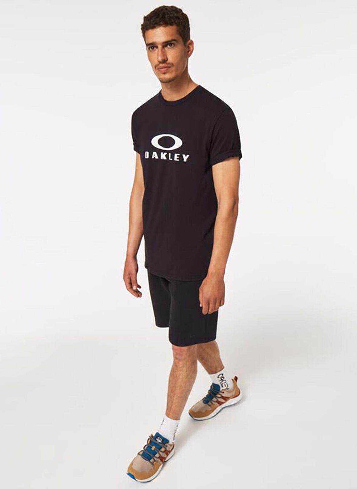 Oakley Bisiklet Yaka Baskılı Siyah Erkek T-Shirt FOA402167 O BARK 2.0