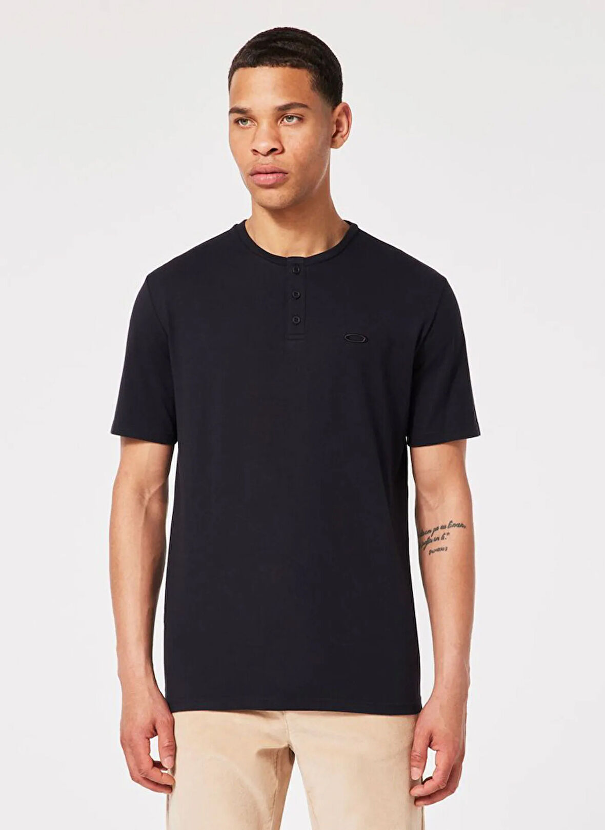 Oakley RELAX HENLEY TEE 2.0 Siyah Bisiklet Yaka Normal Düz Erkek T-Shirt