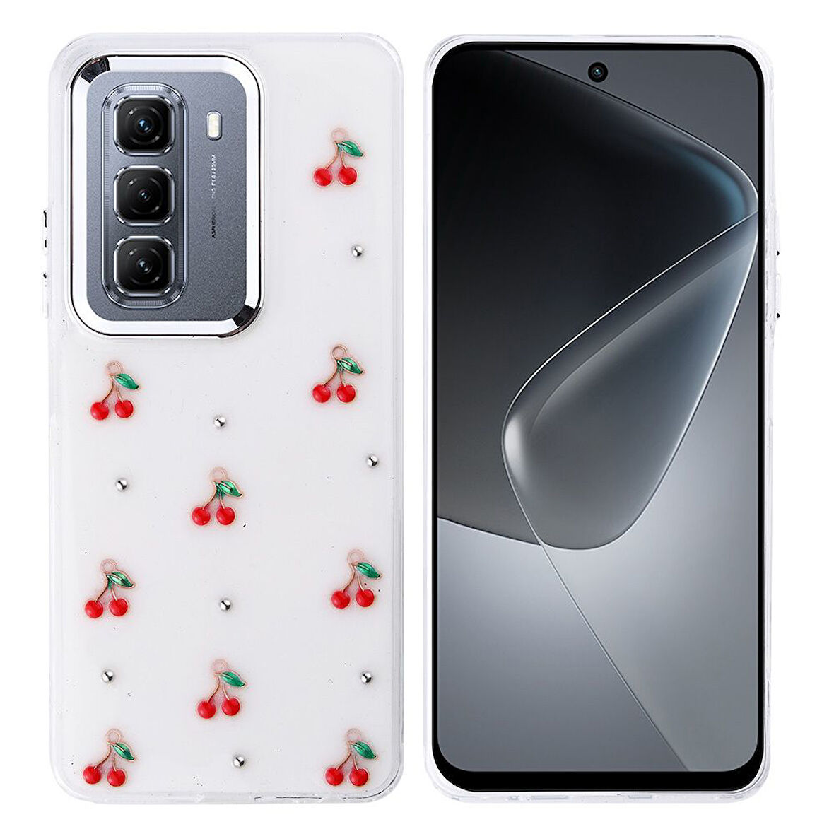 Gpack İnfinix Hot 50 4G uyumlu Kılıf Kenarlar Airbagli Simli Şeffaf Kutup Kapak