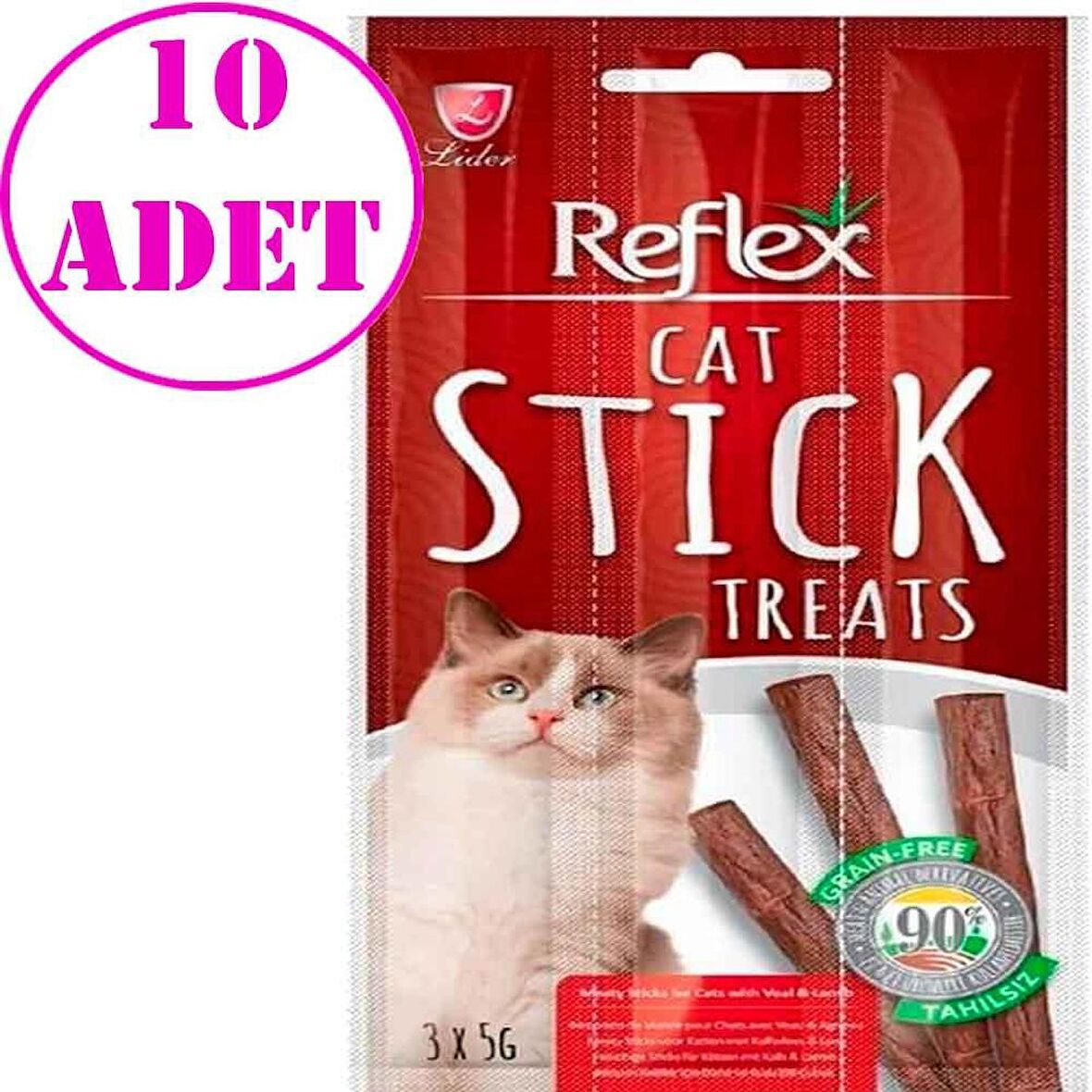 Reflex Biftekli Kuzulu Kedi Ödül Çubuğu 5 Gr 3 Lü 10 AD