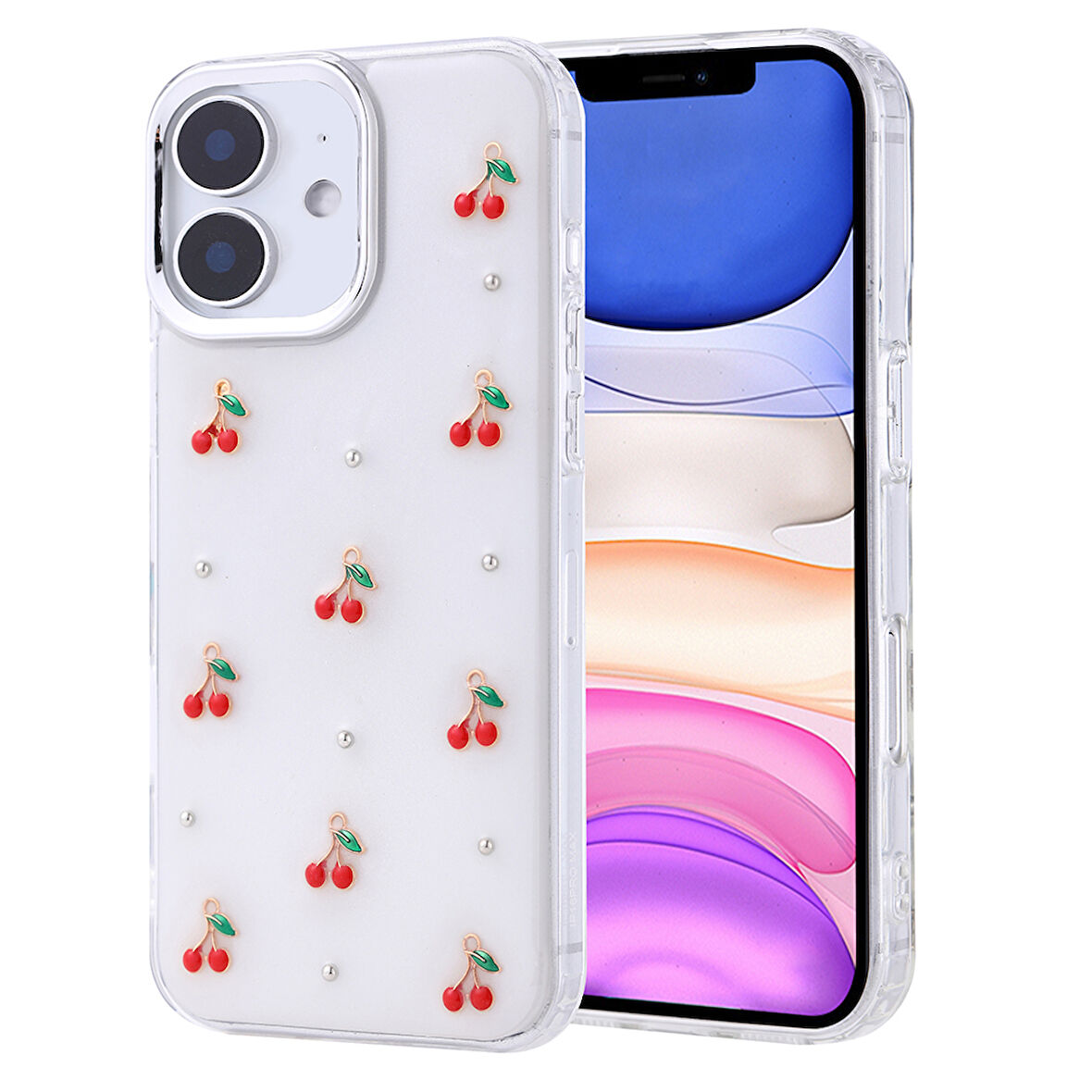 Gpack iPhone 11 uyumlu Kılıf Kenarlar Airbagli Simli Şeffaf Kutup Kapak