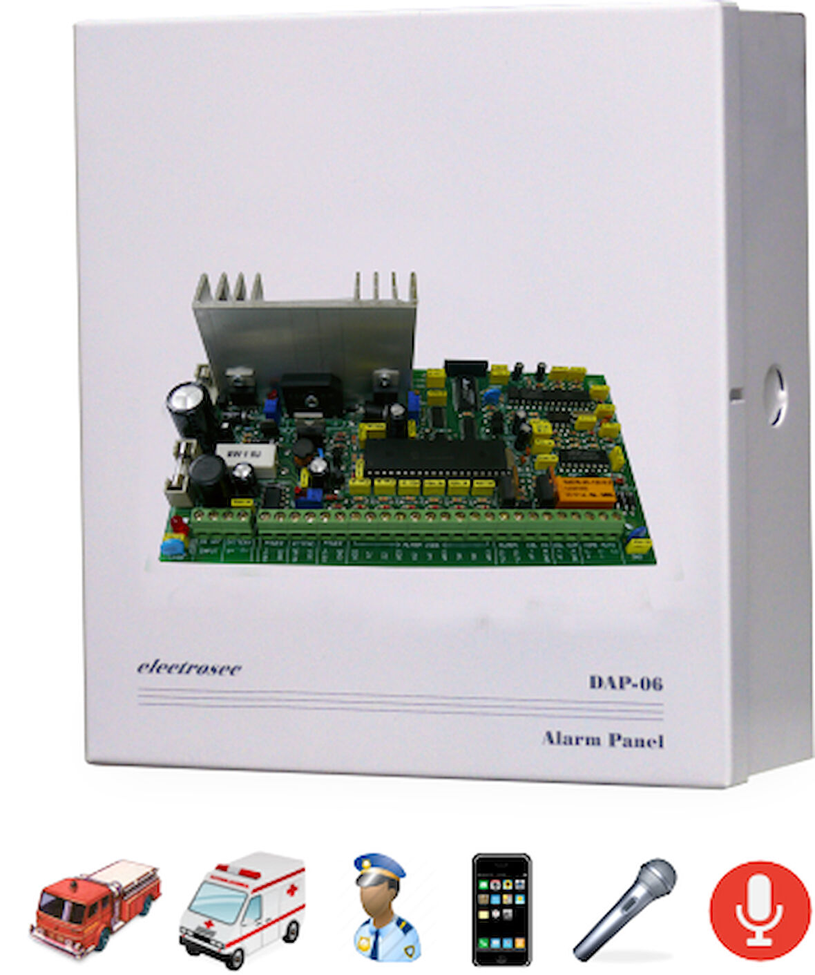 Electrosec DAP-06 Hırsız ve Yangın Alarm Paneli (6 Bölgeli)