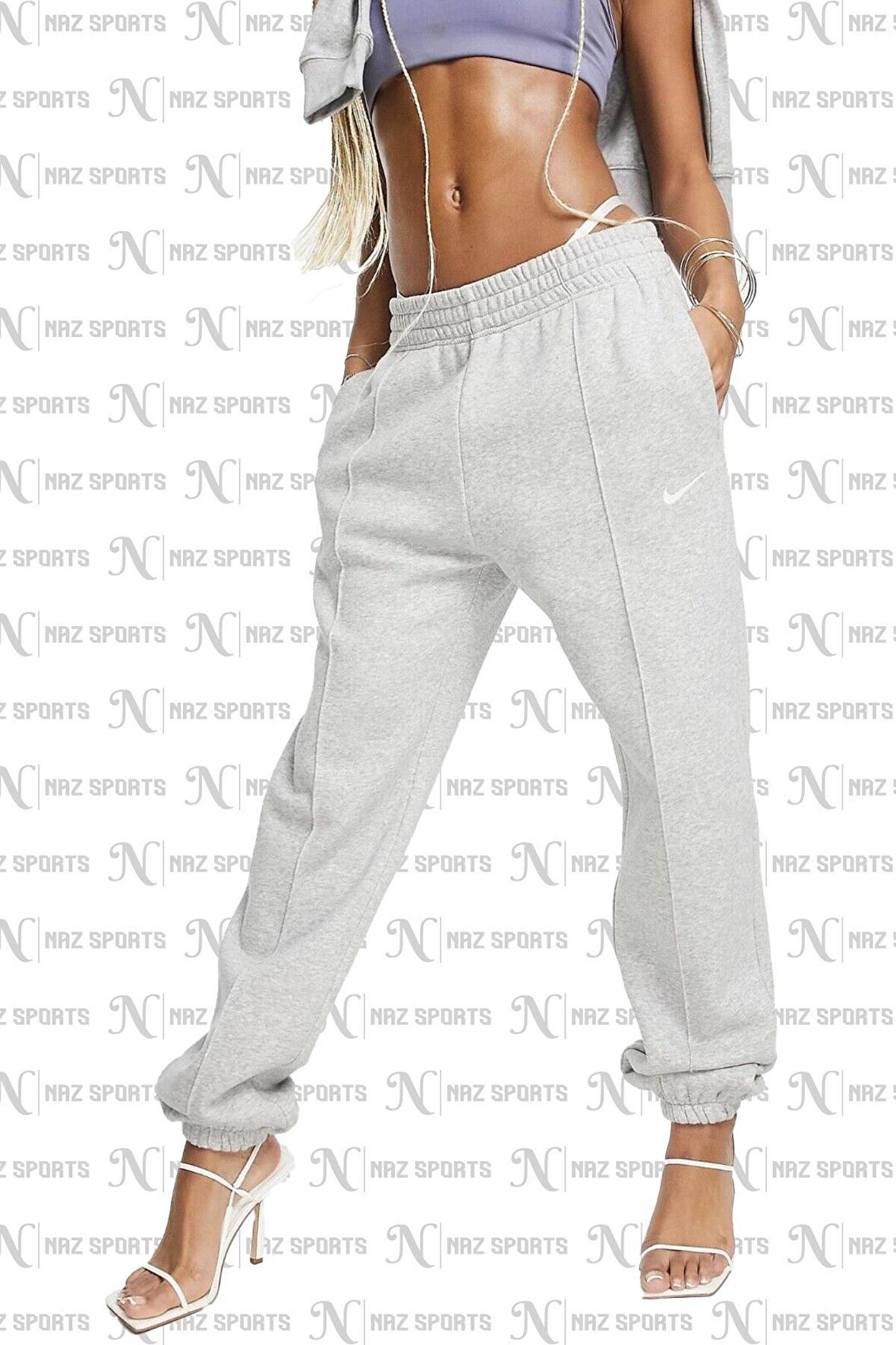 Nike Sportswear Collect.Fleece Bol Kesim Gri Kadın Spor Eşofman Altı