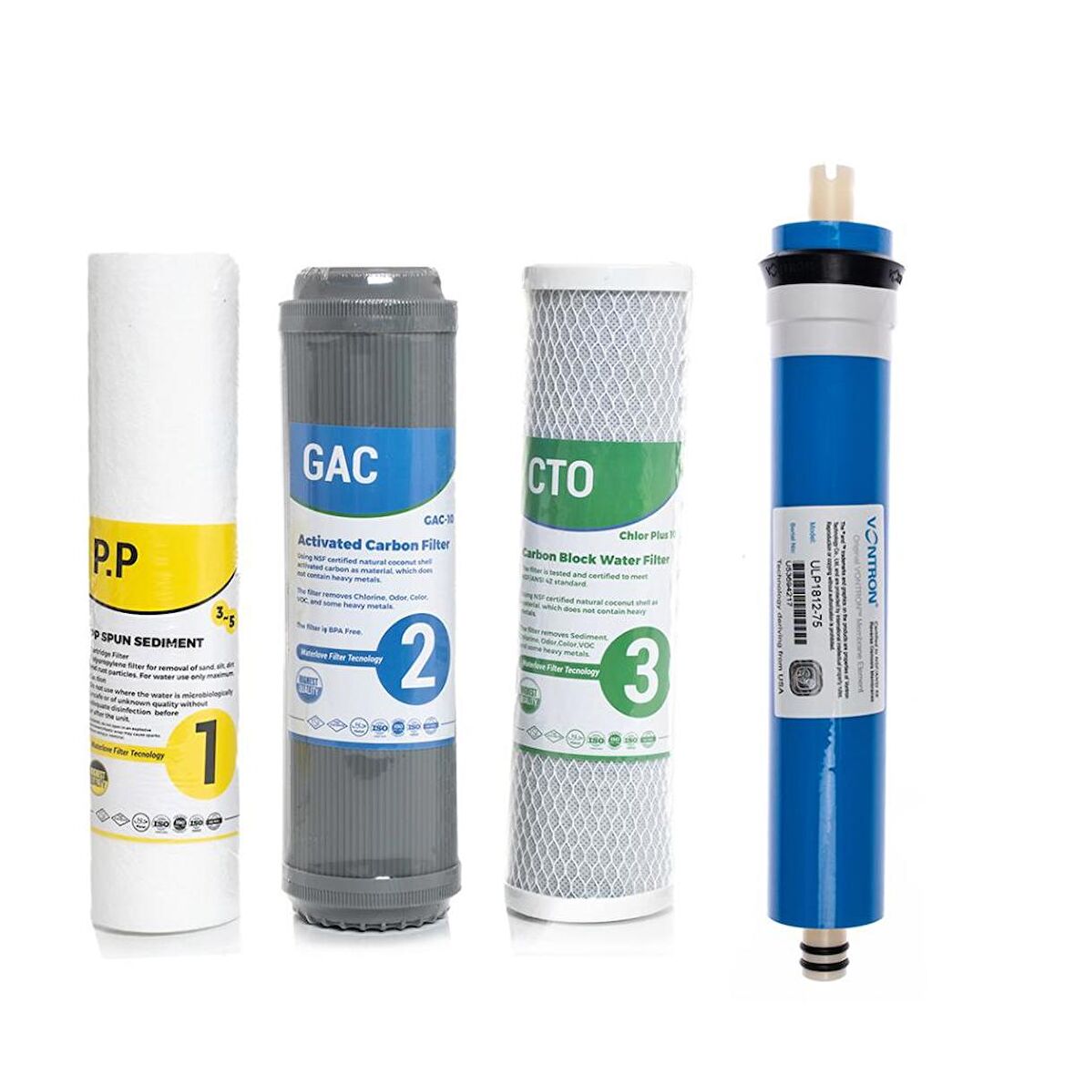 SULOOK SU ARITMA CİHAZI AÇIK KASA ÇİFT KARBONLU 4'LÜ FİLTRE SETİ