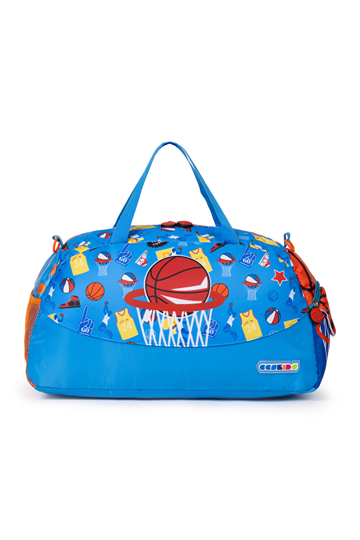 Necati Çanta Çocuk Spor ve Seyahat Çantası – Basketbol Desenli, Hafif ve Renkli Tasarım