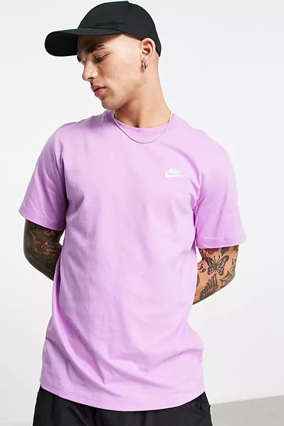 Nike Sportswear Clup Tee Lila Renk Erkek Spor Tişört