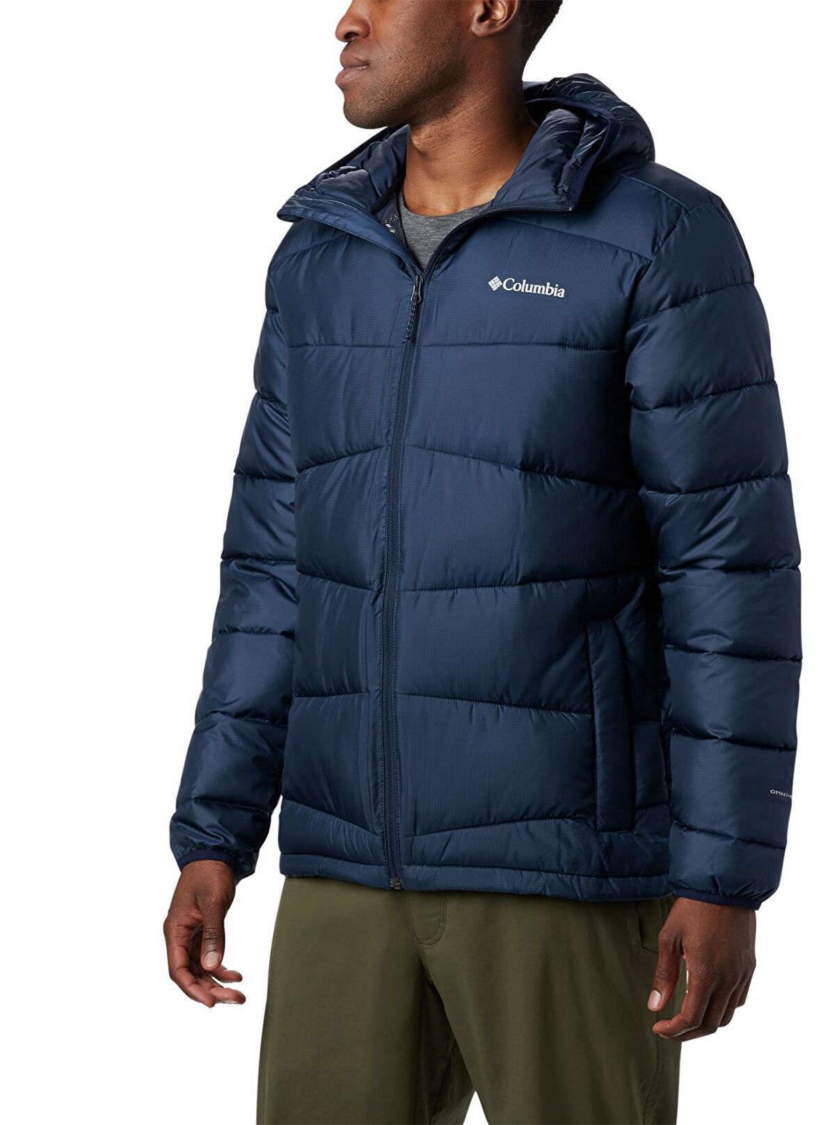 Columbia 1864204464464 Kapüşonlu Normal Kalıp Düz Mavi Erkek Mont