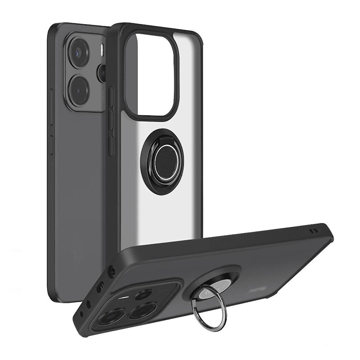 Gpack Xiaomi Redmi Note 14 uyumlu Kılıf Montreal Yüzüklü Mıknatıslı Kamera Korumalı Silikon