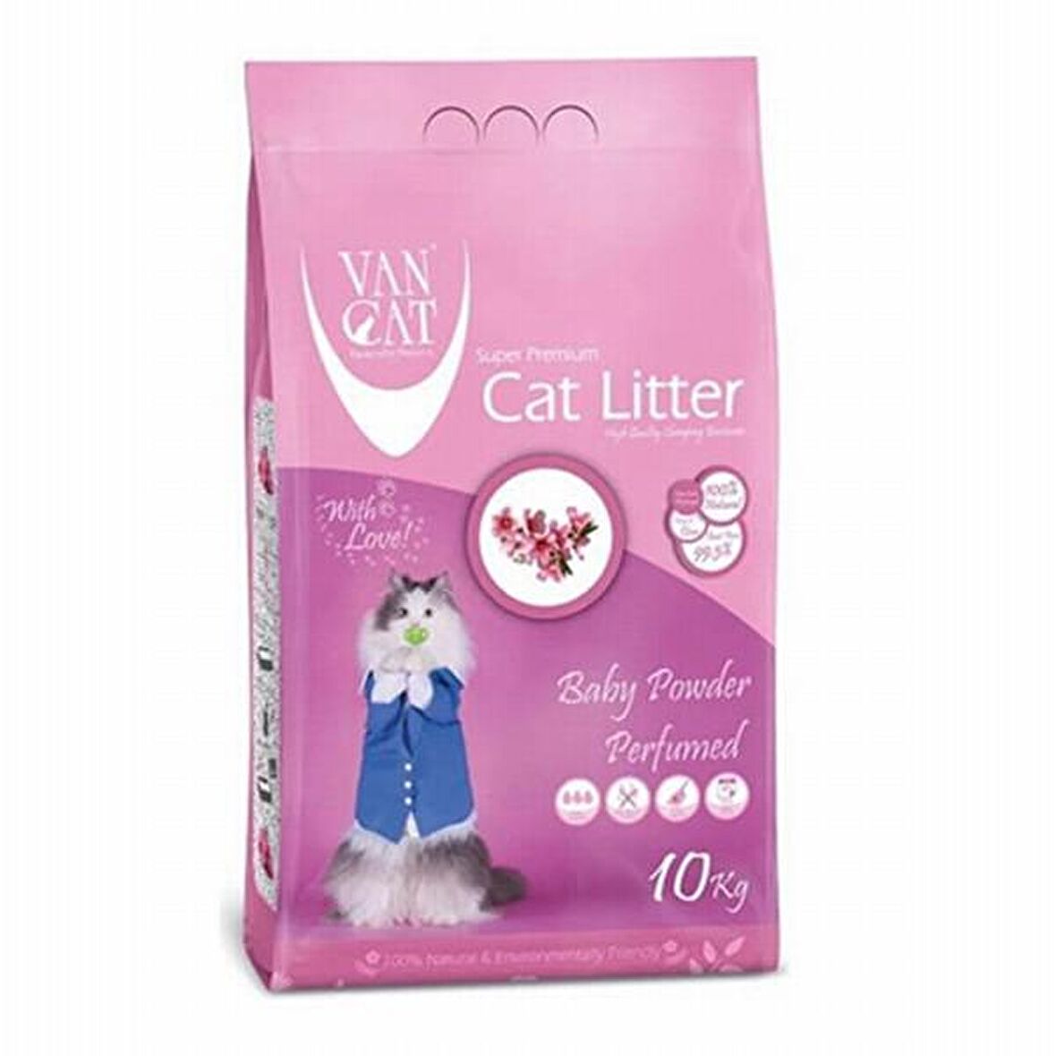 Van Cat Baby Powder Parfümlü İnce Kedi Kumu 2x10 Kg  