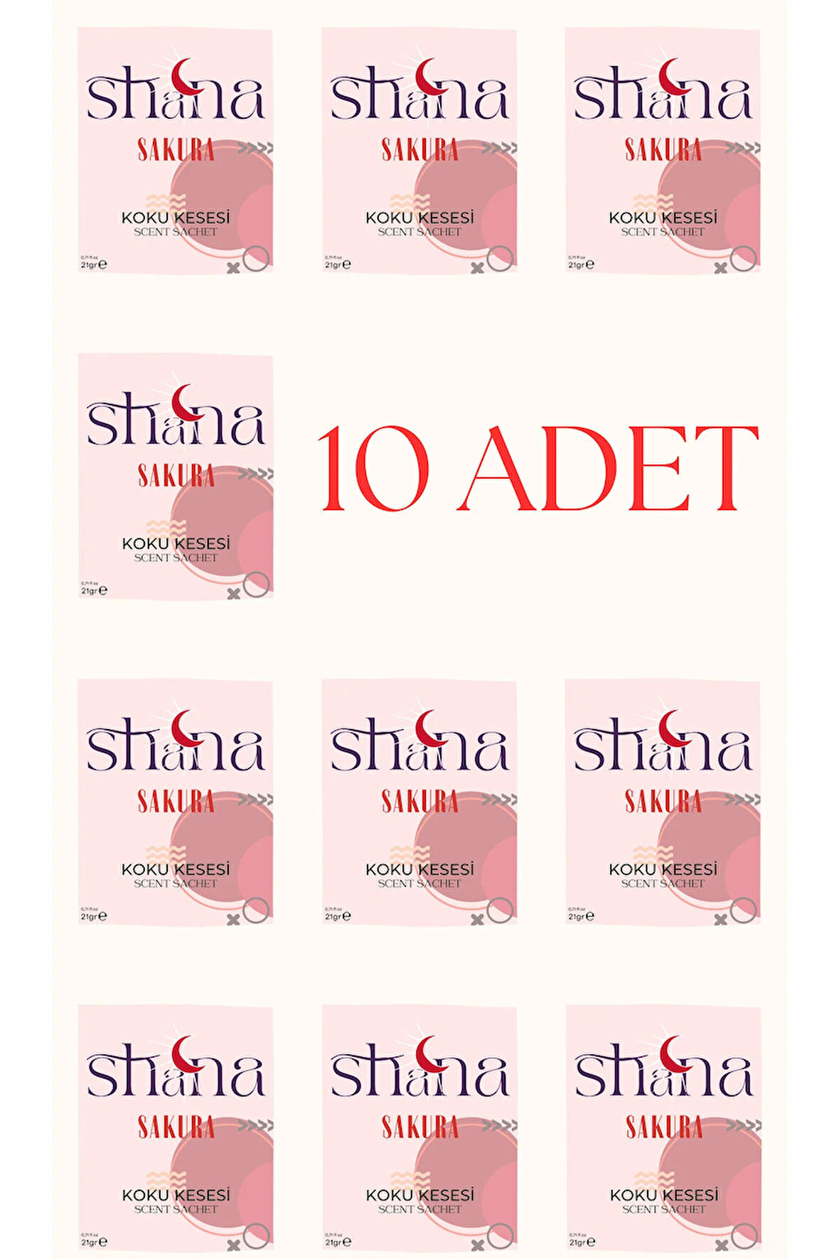 10'lu Sakura Dolap Ayakkabılık Ve Çekmece Parfümlü Kese Kokusu Oda Koku Kesesi