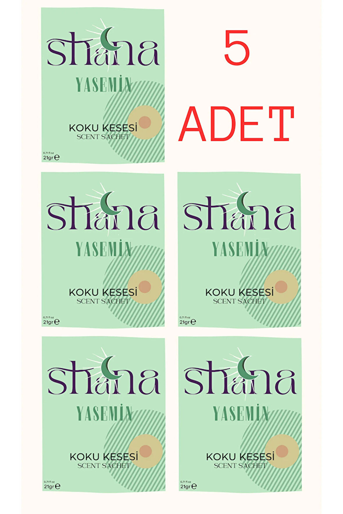 5'li Yasemin Dolap Ayakkabılık Ve Çekmece Parfümlü Kese Kokusu Oda Koku Kesesi