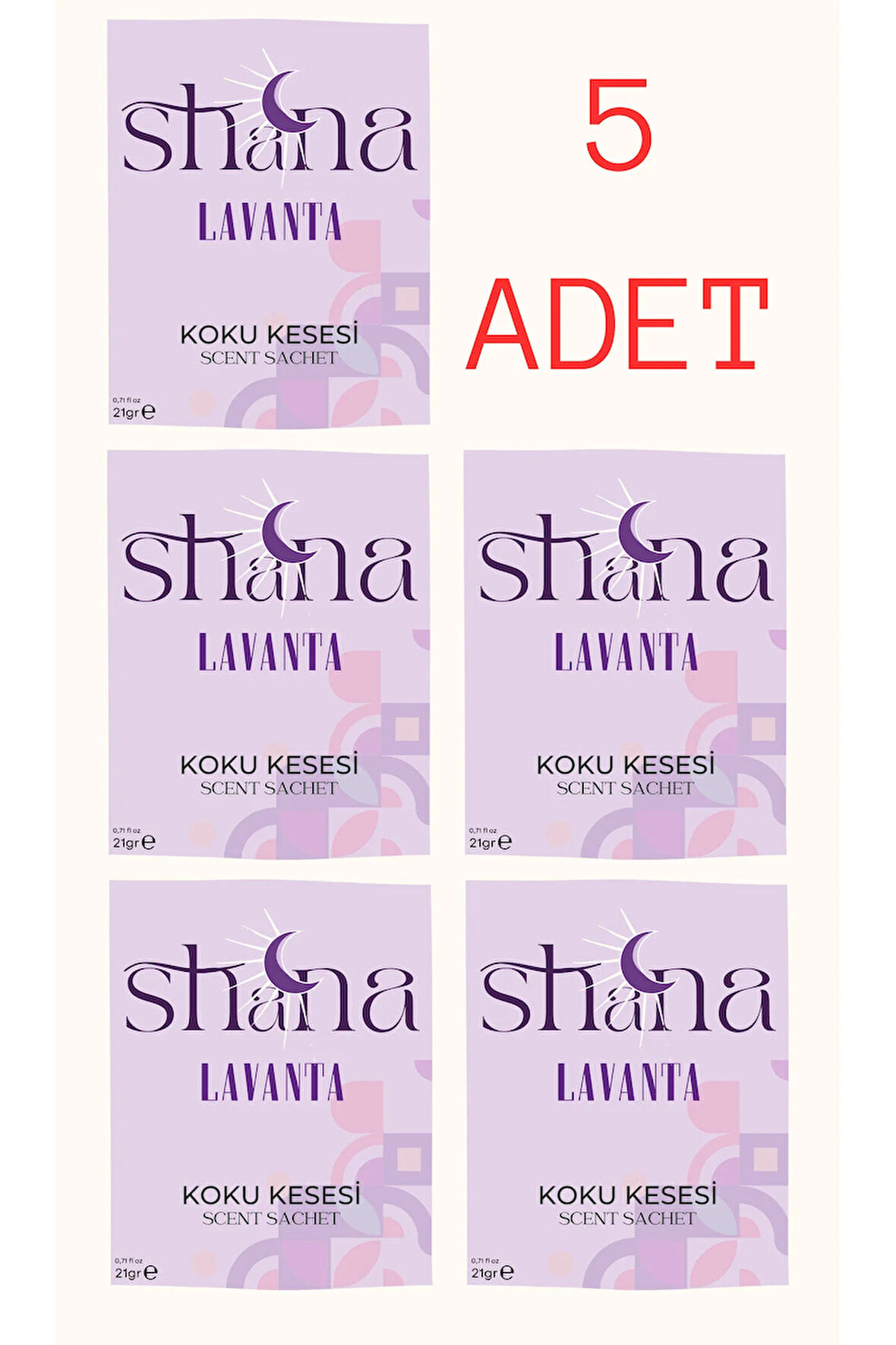 5'li Lavanta Dolap Ayakkabılık Ve Çekmece Parfümlü Kese Kokusu Oda Koku Kesesi