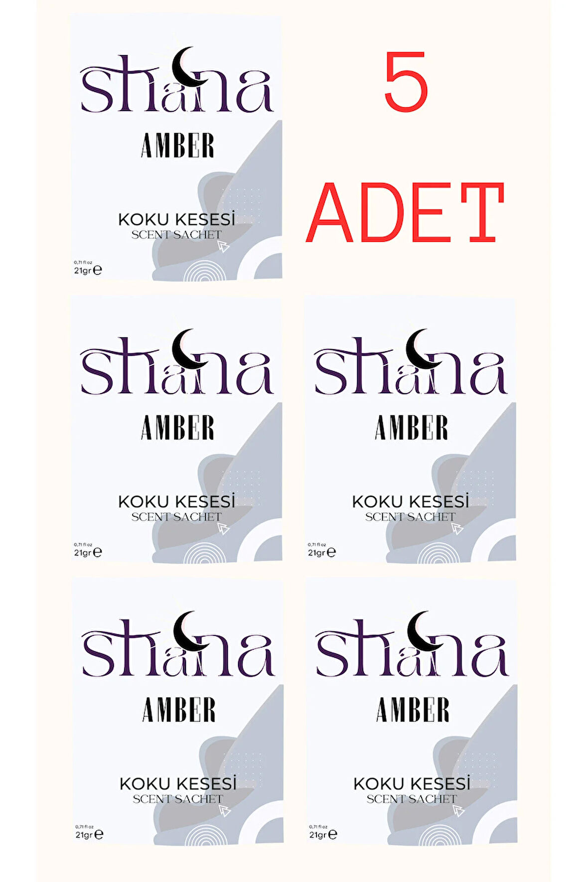 5'li Amber Dolap Ayakkabılık Ve Çekmece Parfümlü Kese Kokusu Oda Koku Kesesi