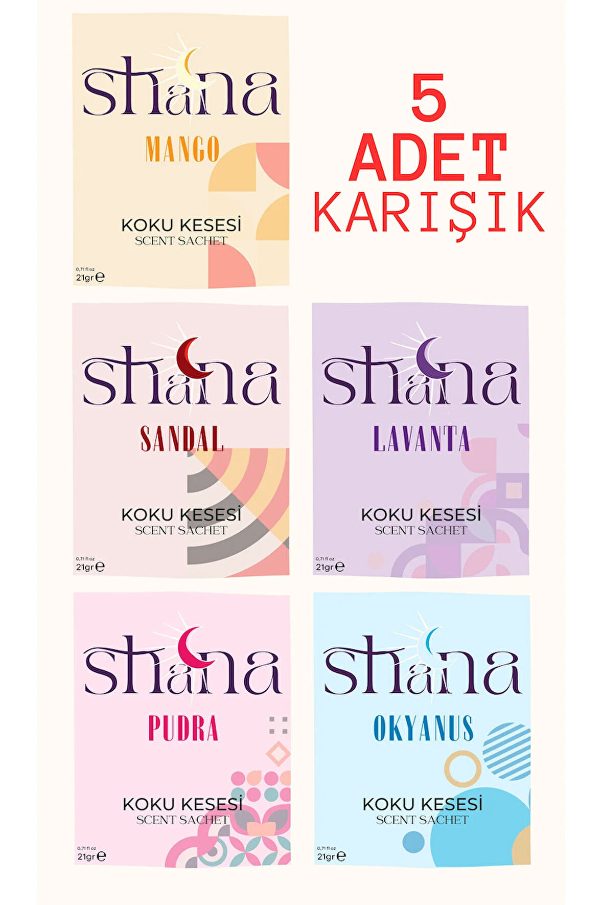 5'li Karışık Dolap Ayakkabılık Ve Çekmece Parfümlü Kese Kokusu Oda Koku Kesesi-2