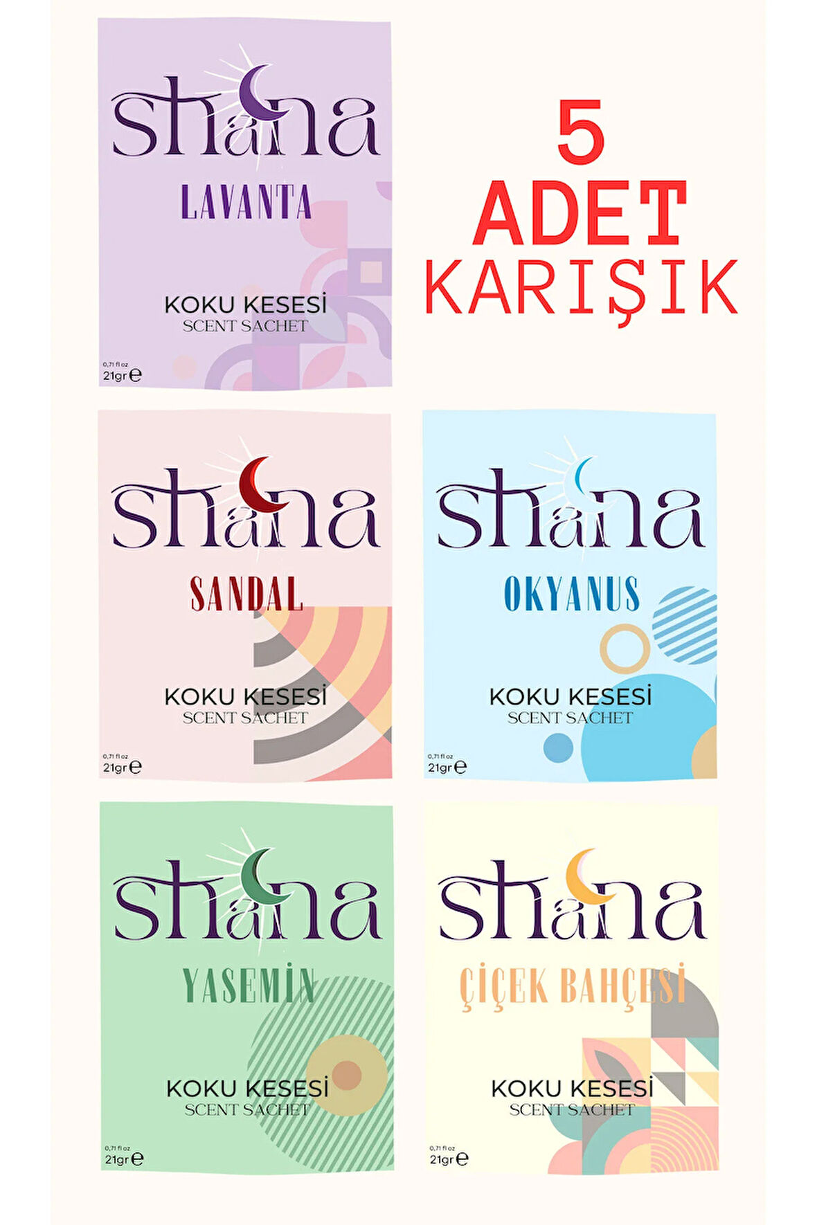 5'li Karışık Dolap Ayakkabılık Ve Çekmece Parfümlü Kese Kokusu Oda Koku Kesesi-3
