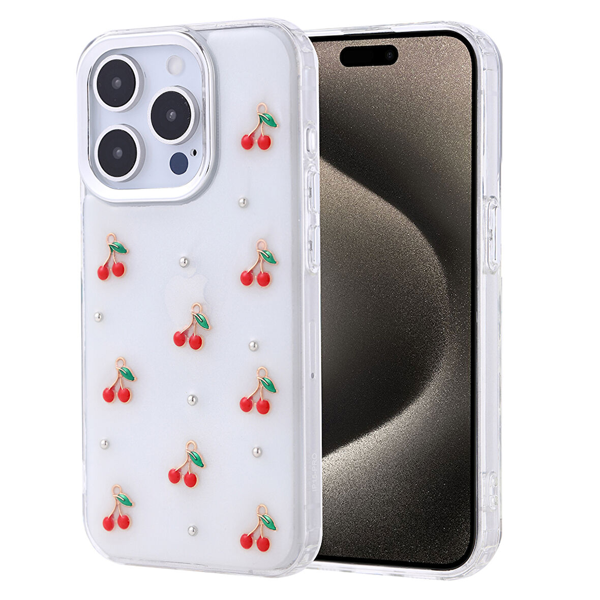 Gpack iPhone 15 Pro uyumlu Kılıf Kenarlar Airbagli Simli Şeffaf Kutup Kapak