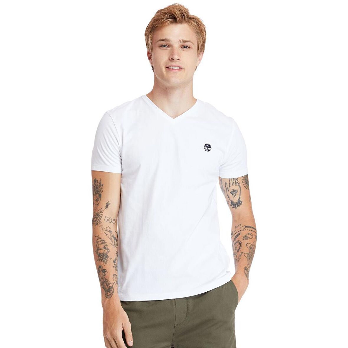 Timberland V Neck Short Sleeve Tee Erkek T-Shirt TB0A2BPT1001