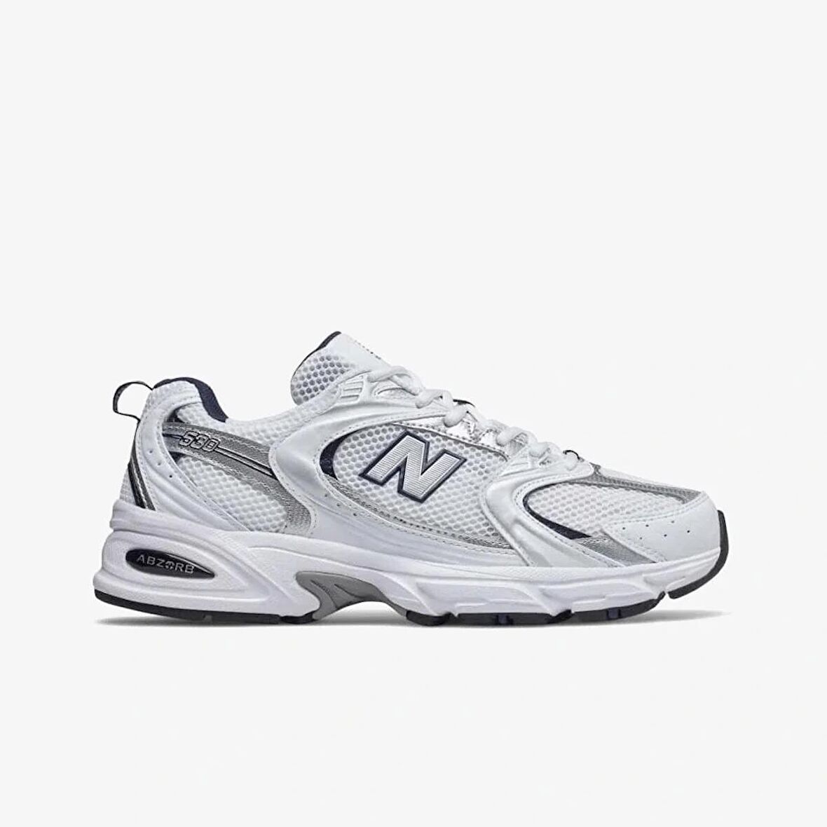 New Balance 530 White Silver Navy Klasik Unisex Sneaker