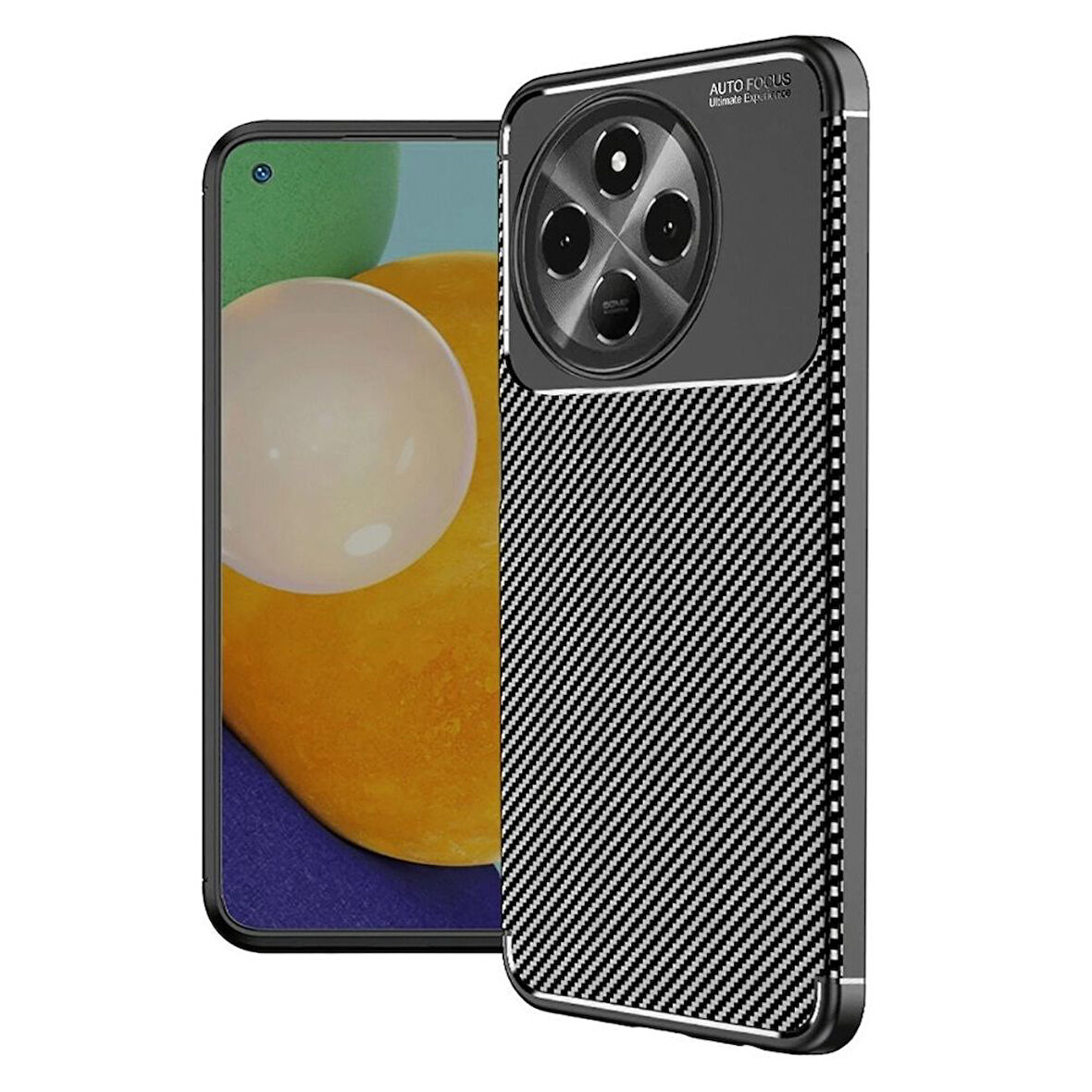 Gpack Tecno Spark 30 Pro uyumlu Kılıf Negro Karbon Görünümlü Silikon