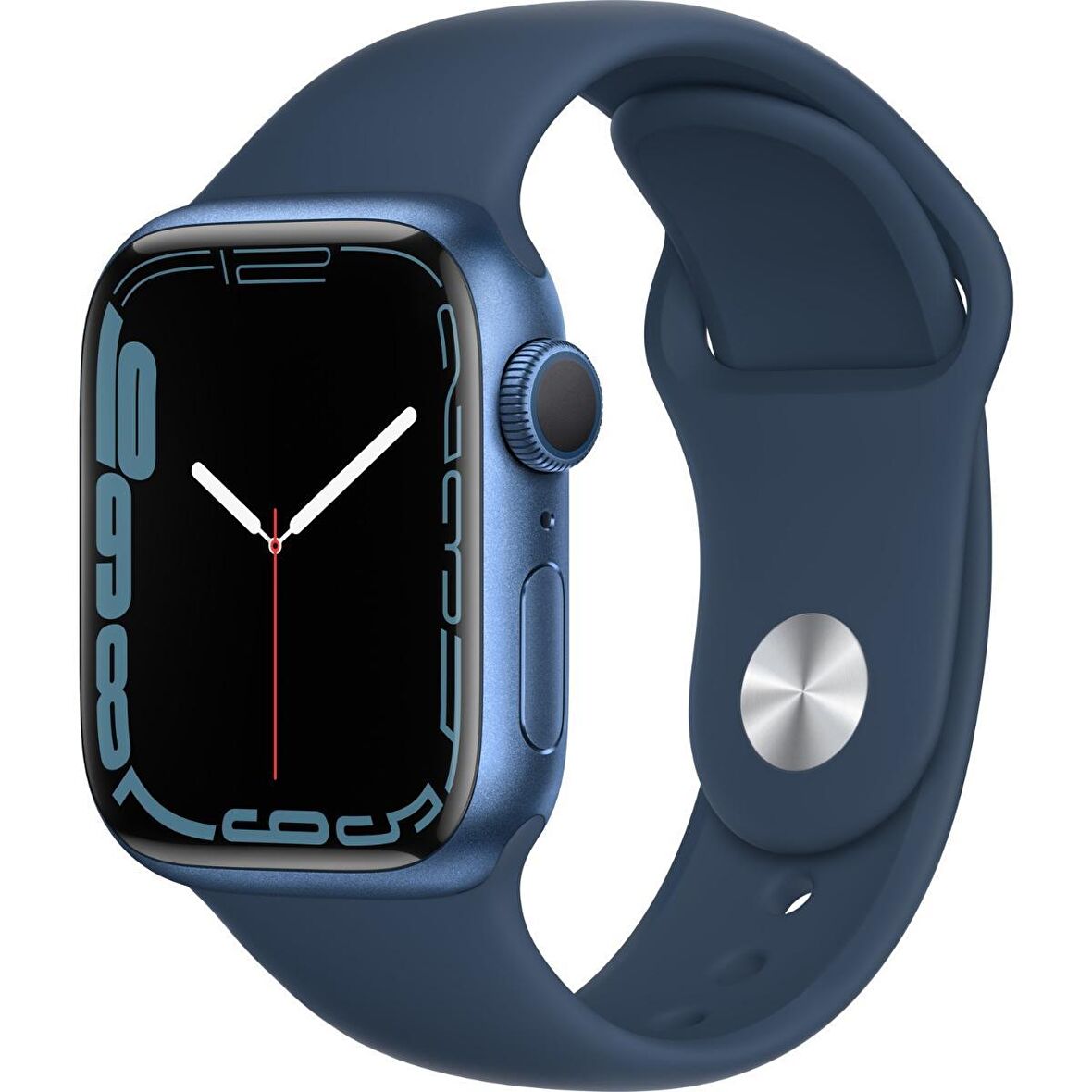 Apple Watch Series 7 GPS, 41mm Mavi Alüminyum Kasa ve Abyss Mavi Spor Kordon -  MKN13TU/A