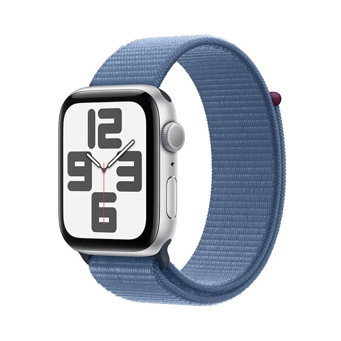 Apple Watch SE GPS 44mm Gümüş Rengi Alüminyum Kasa ve Buz Mavisi Spor Loop - MREF3TU/A