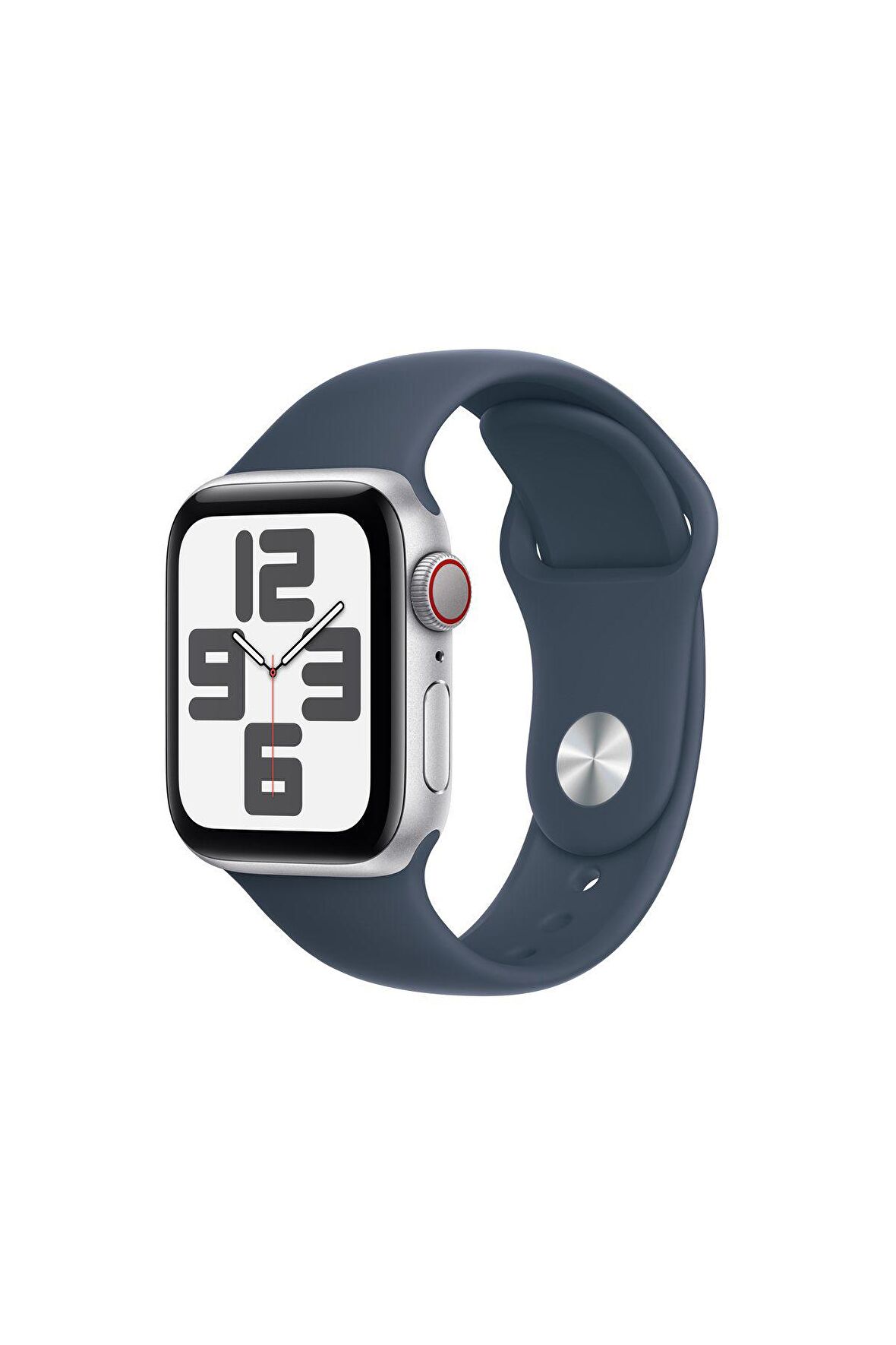 Apple Watch SE GPS + Cellular 40mm Gümüş Alüminyum Kasa ve Fırtına Mavisi Spor Kordon - S/M