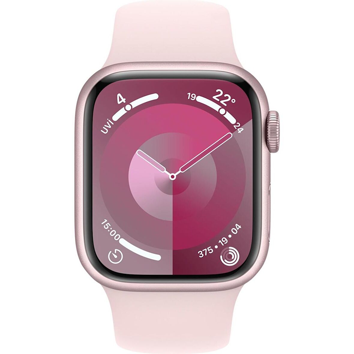 Apple Watch Series 9 GPS 41mm Pembe Alüminyum Kasa ve Uçuk Pembe Spor Kordon - M/L - MR943TU/A