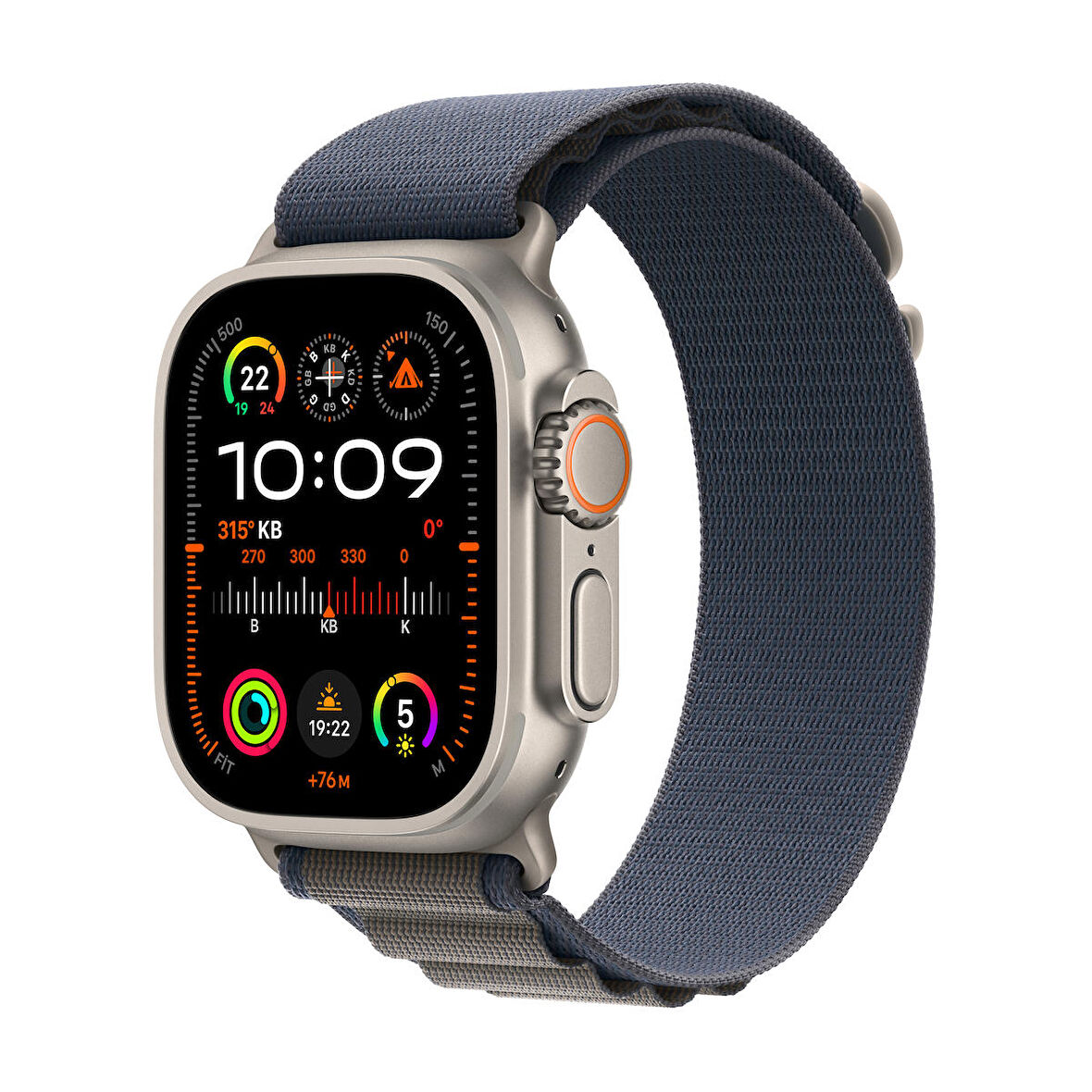 Apple Watch Ultra 2 GPS + Cellular 49 mm Titanyum Kasa ve Mavi Alpine Loop - Küçük Boy - MREK3TU/A