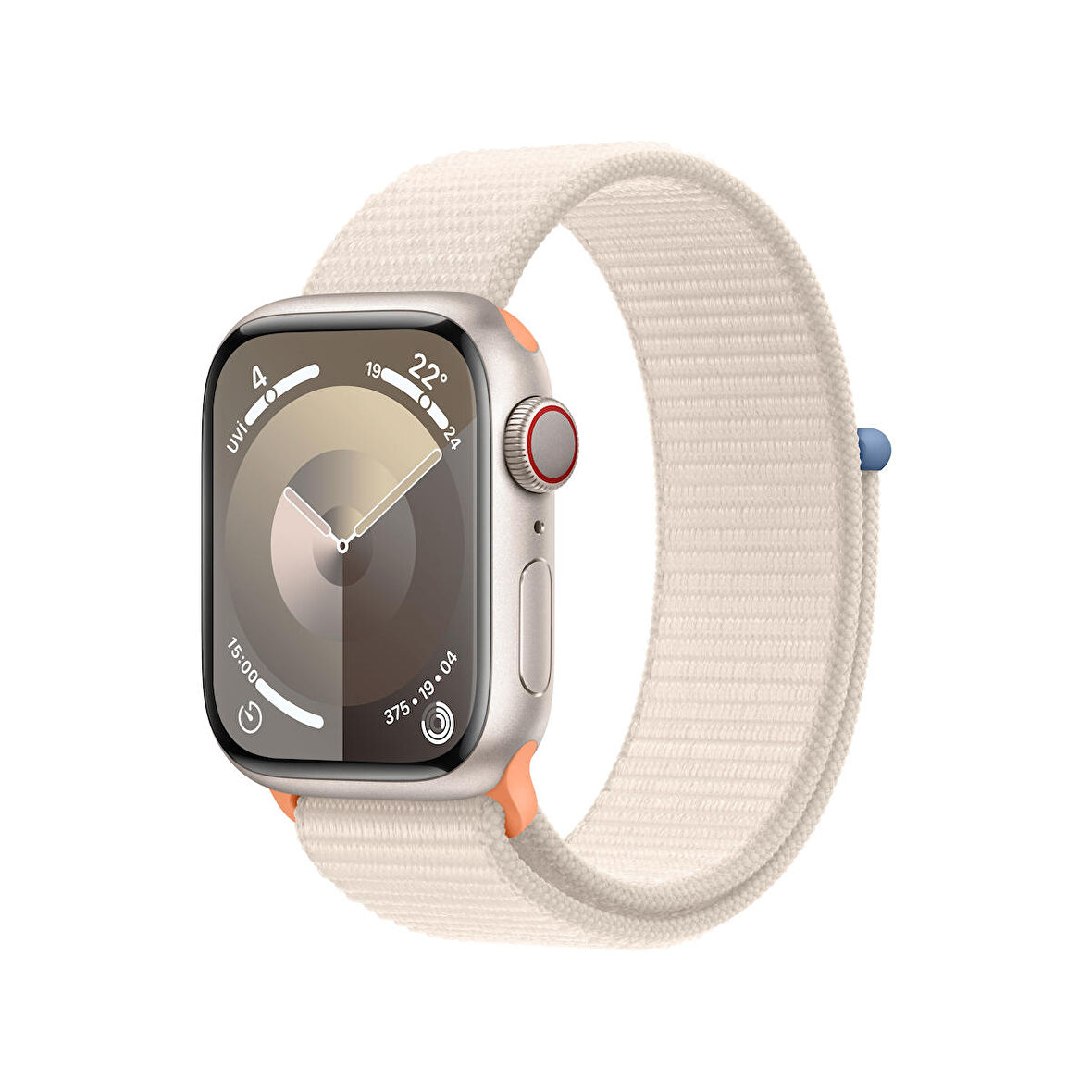 Apple Watch Series 9 GPS + Cellular 41 mm Yıldız Işığı Alüminyum Kasa ve Yıldız Işığı Spor Loop - MRHQ3TU/A