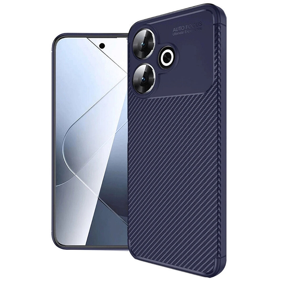 Gpack Xiaomi Redmi 13 4G uyumlu Kılıf Negro Karbon Görünümlü Silikon