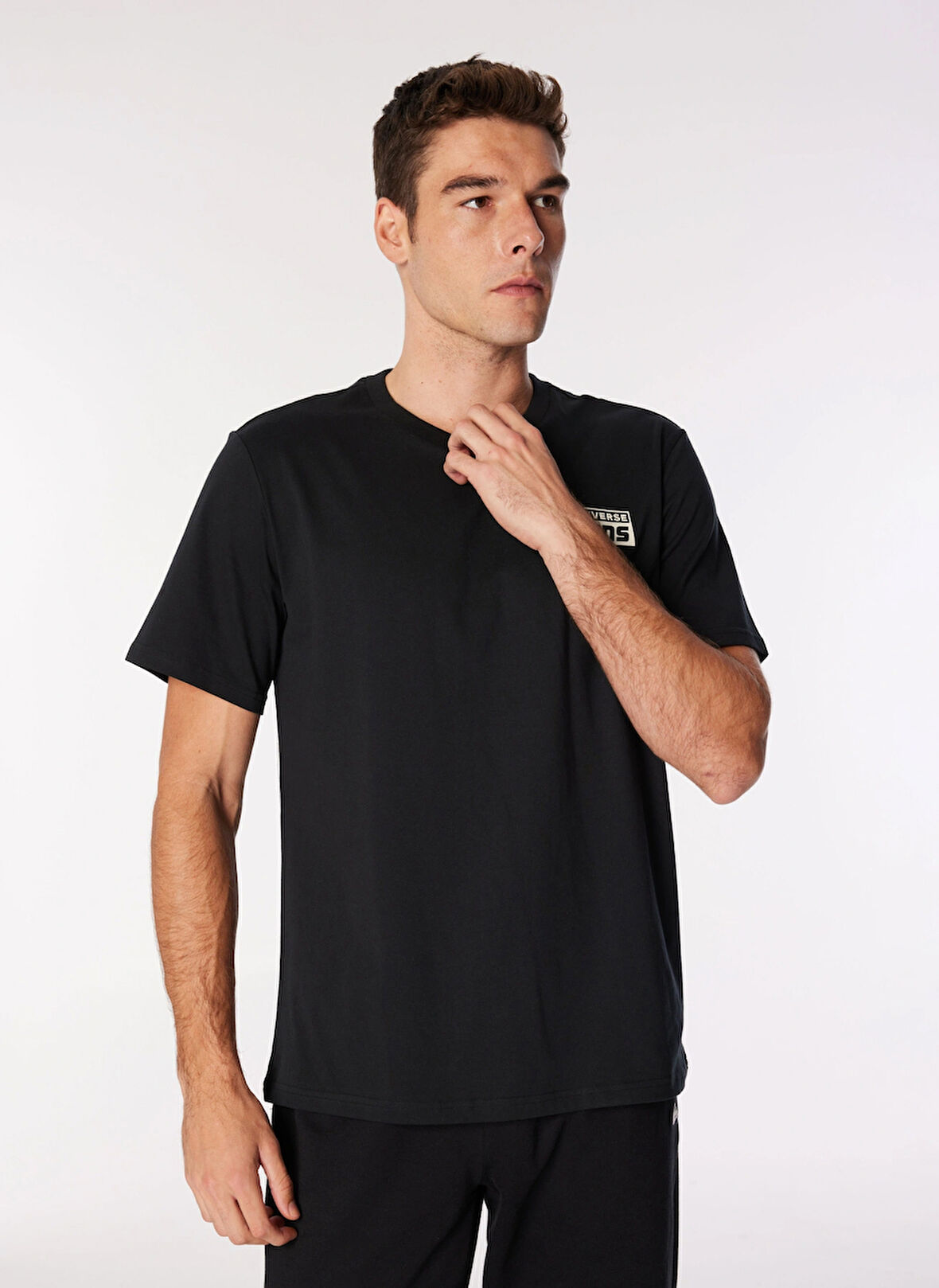 Converse CONS SS TEE BLACK Siyah Erkek Yuvarlak Yaka Regular Fit Baskılı T-Shirt