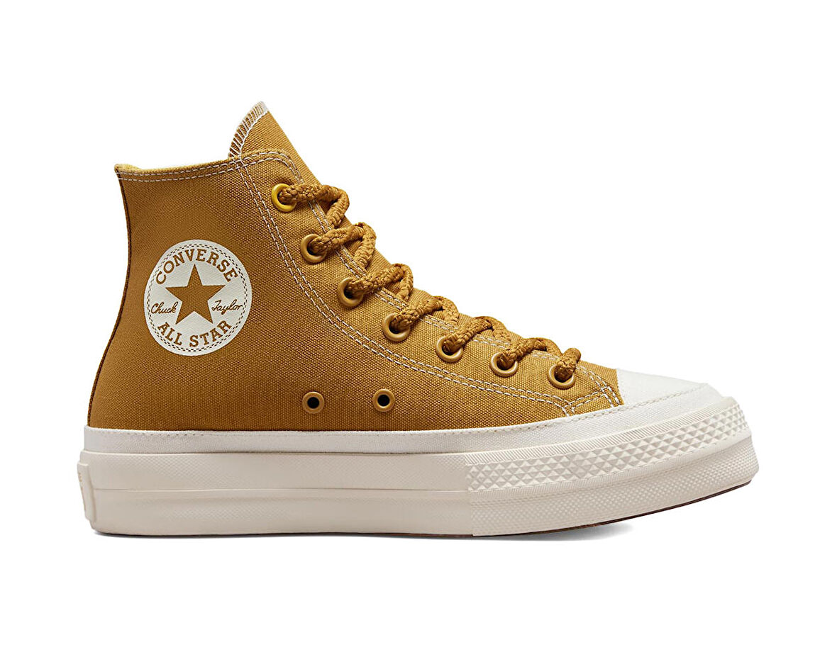 Converse Chuck Taylor All Star Lift Platform Workwear Textiles Kadın Platformlu Günlük Ayakkabı A04363C Sarı