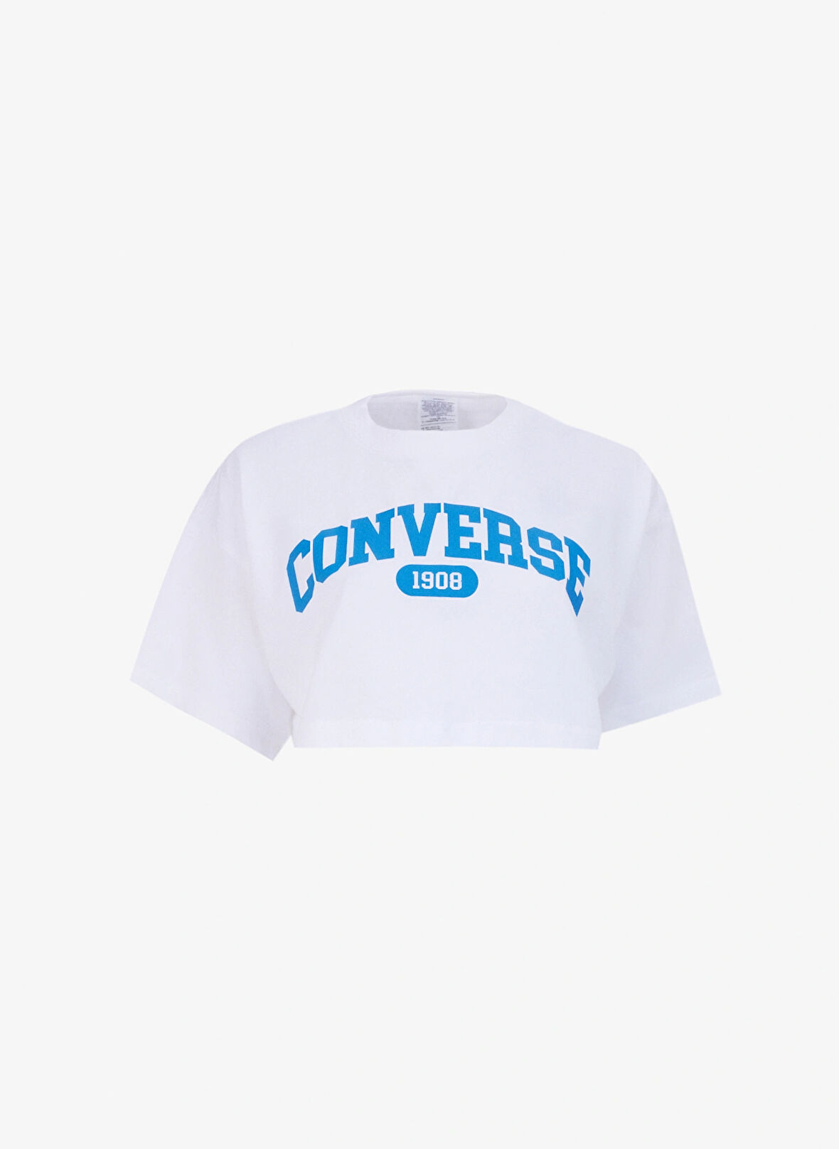 Beyaz Kadın Yuvarlak Yaka Crop Top Baskılı T-Shirt CONVERSE SPORTY CROPPED TEE WHITE