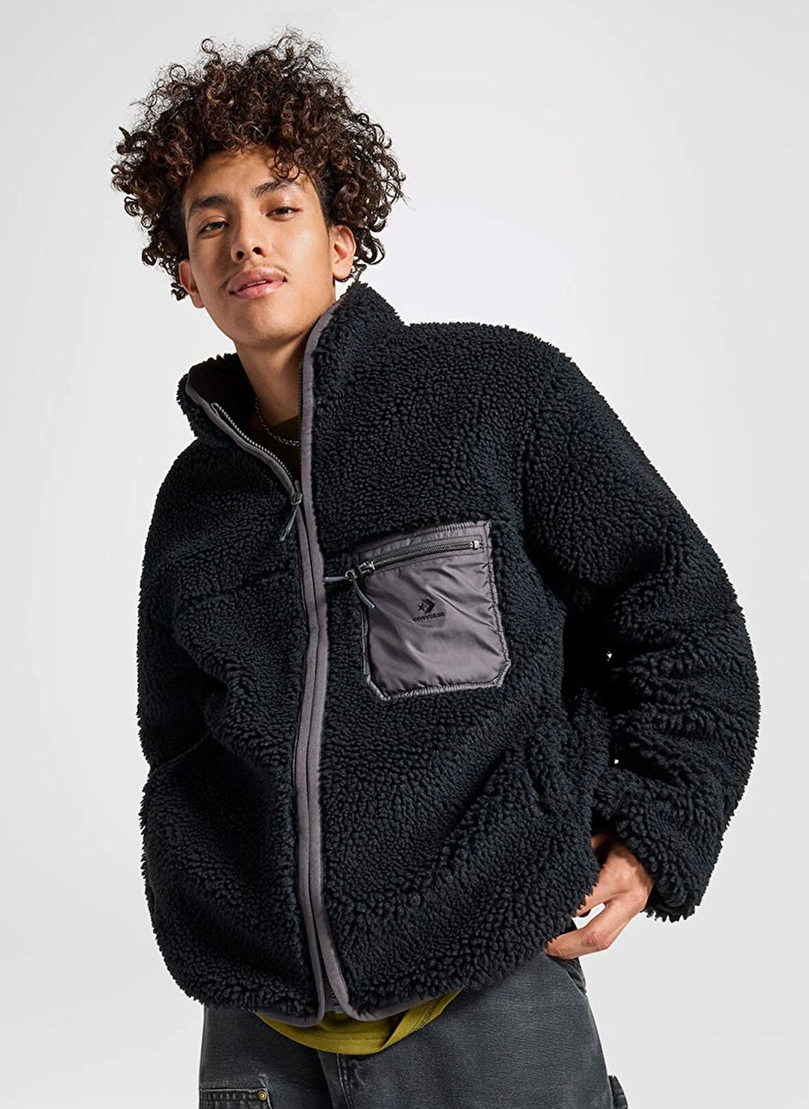 Converse Siyah Erkek Mont 10026727.001 SHERPA JACKET BLACK