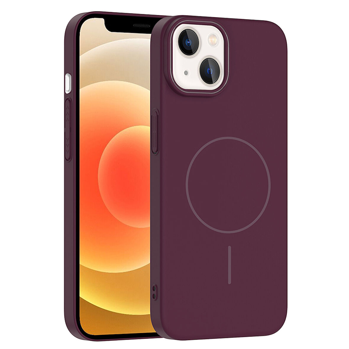 Gpack Apple iPhone 14 uyumlu Kılıf M-Safe Şarj Özellikli Ruby Kapak