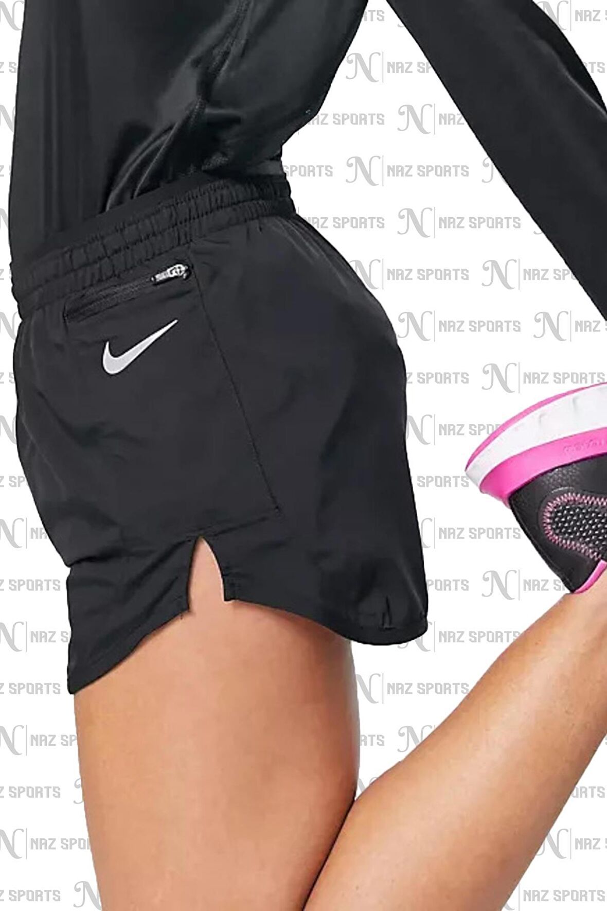 Nike Dri-Fit Tempo Luxe 3 Running Slip Astarlı Siyah Kadın Spor Şort