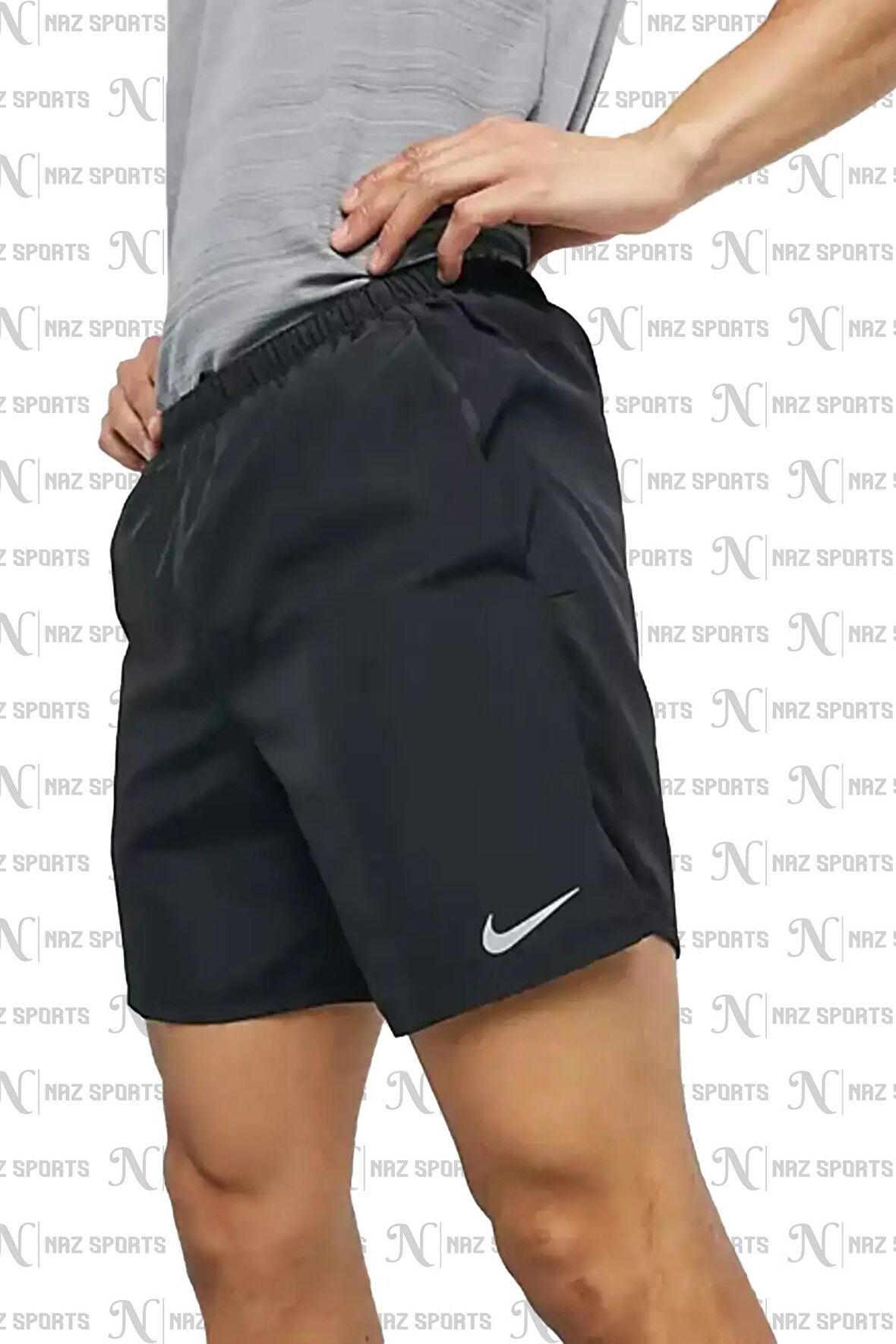 Nike Dri-Fit Challenger 7BF Runnig Siyah Standart Kesim Erkek Koşu Şort