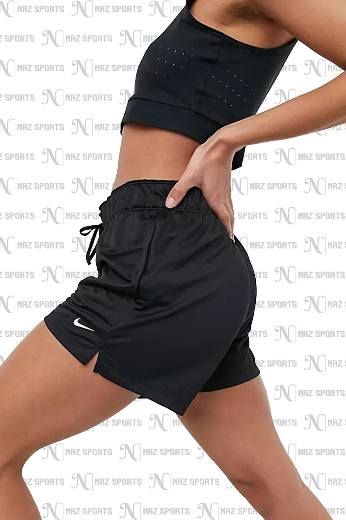 Nike Dri-Fit Attack Standart Kesim Siyah Kadın Spor Şort
