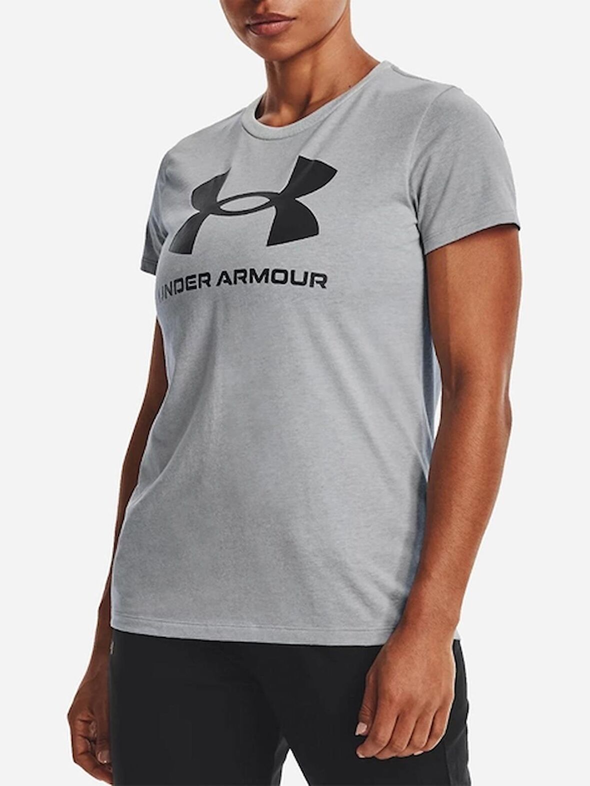 UnderArmour 1356305-AVY Kadın Gri Spor Tişört