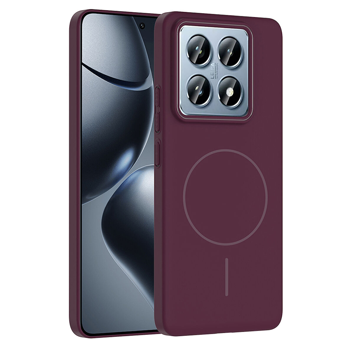 Gpack Xiaomi 14T Pro uyumlu Kılıf M-Safe Şarj Özellikli Ruby Kapak