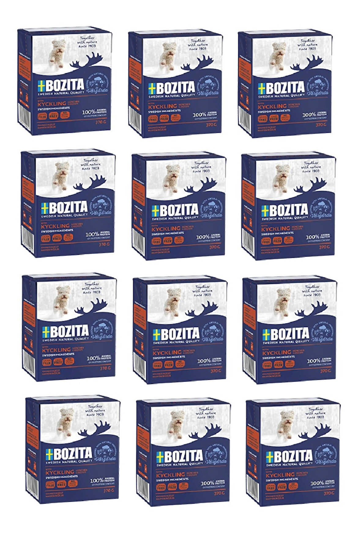 Bozita Tavuklu Tahılsız Köpek Yaş Maması 370 Gr. X 12 Adet