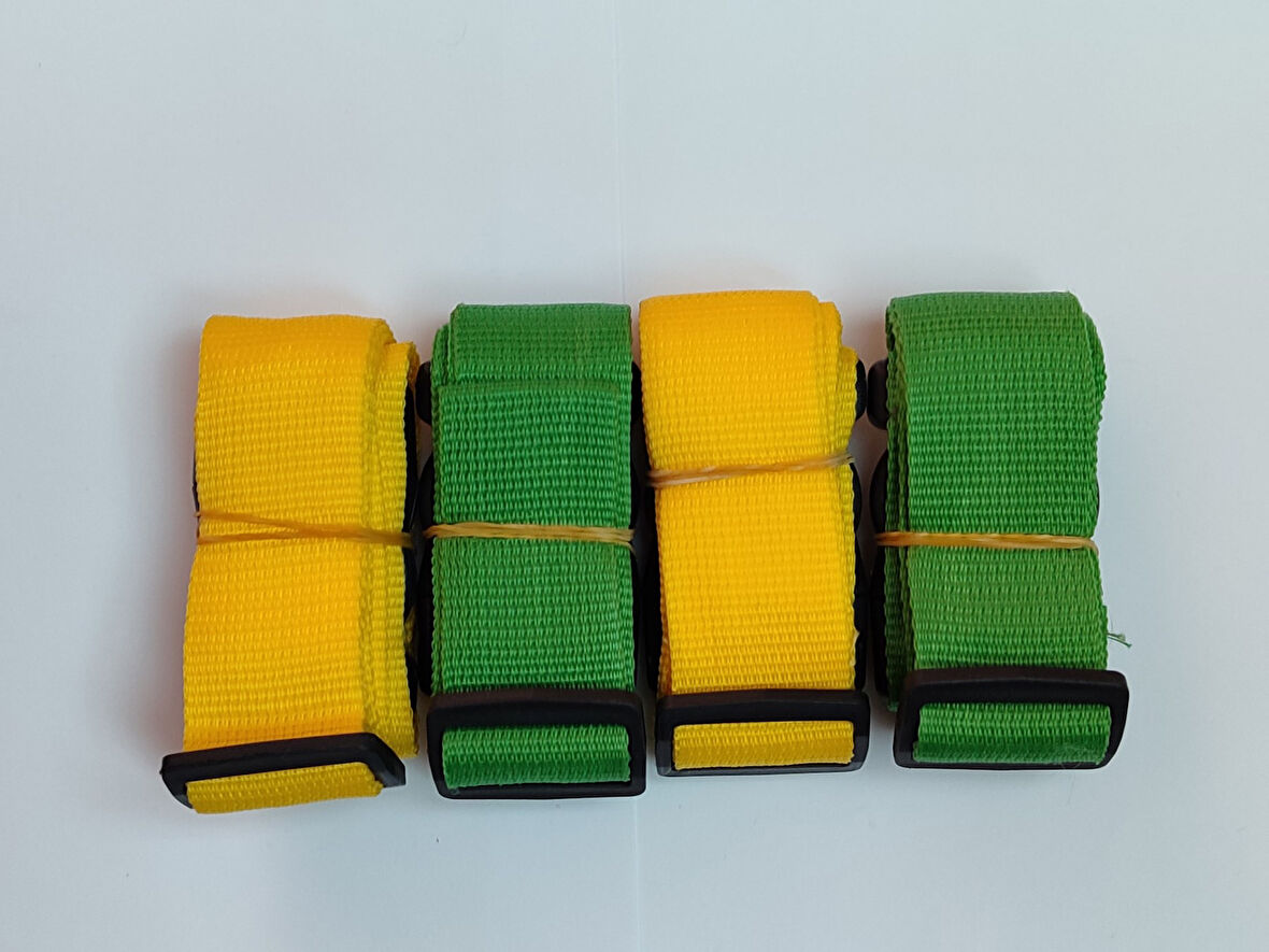 2 Adet Sarı 2 Adet  Yeşil Valiz Kemeri 4 Cm Toplam 4 Adet