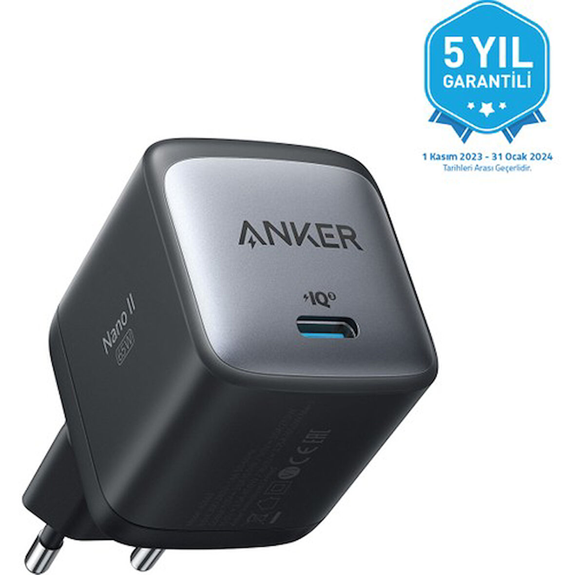 Anker Nano II 65W ŞArj Cihazı - A2663 - Siyah