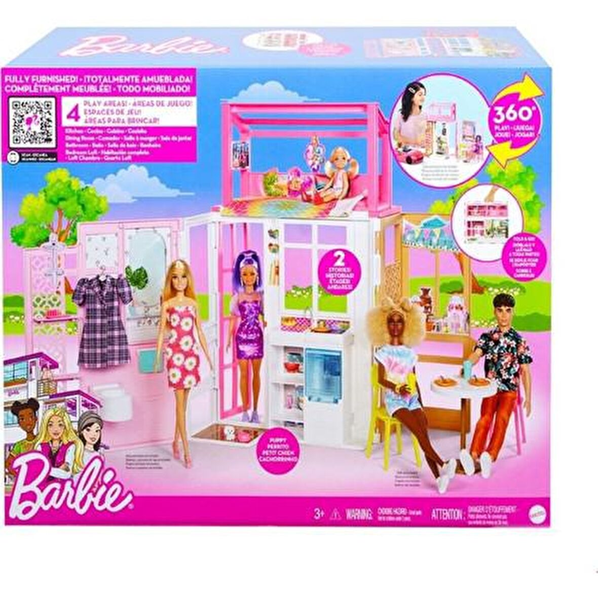 Barbie'nin Taşınabilir Portatif Evi Yeni Seri HCD47 Lisanslı Ürün