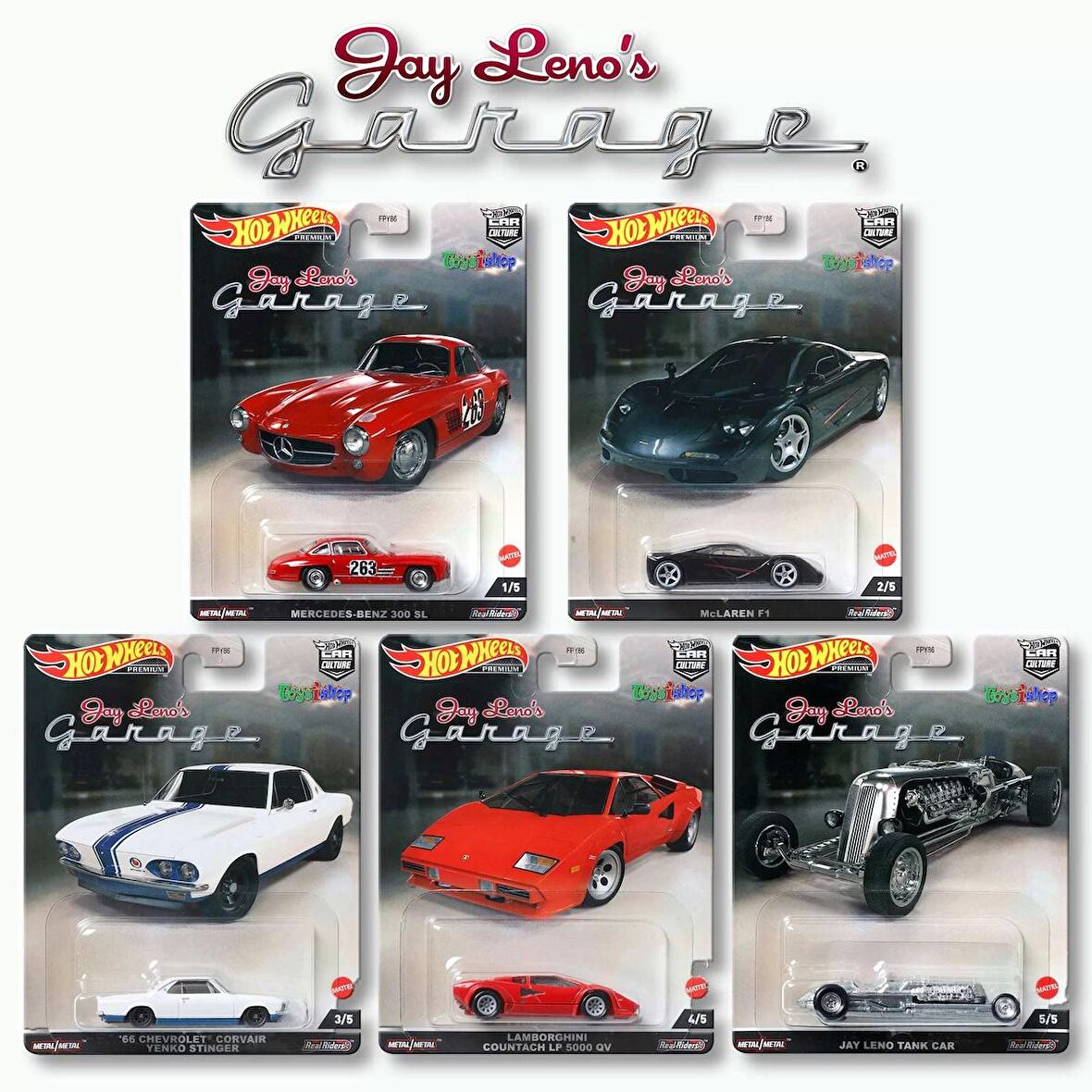 Hot Wheels Jay Leno's Garage - Beşli Araç Seti