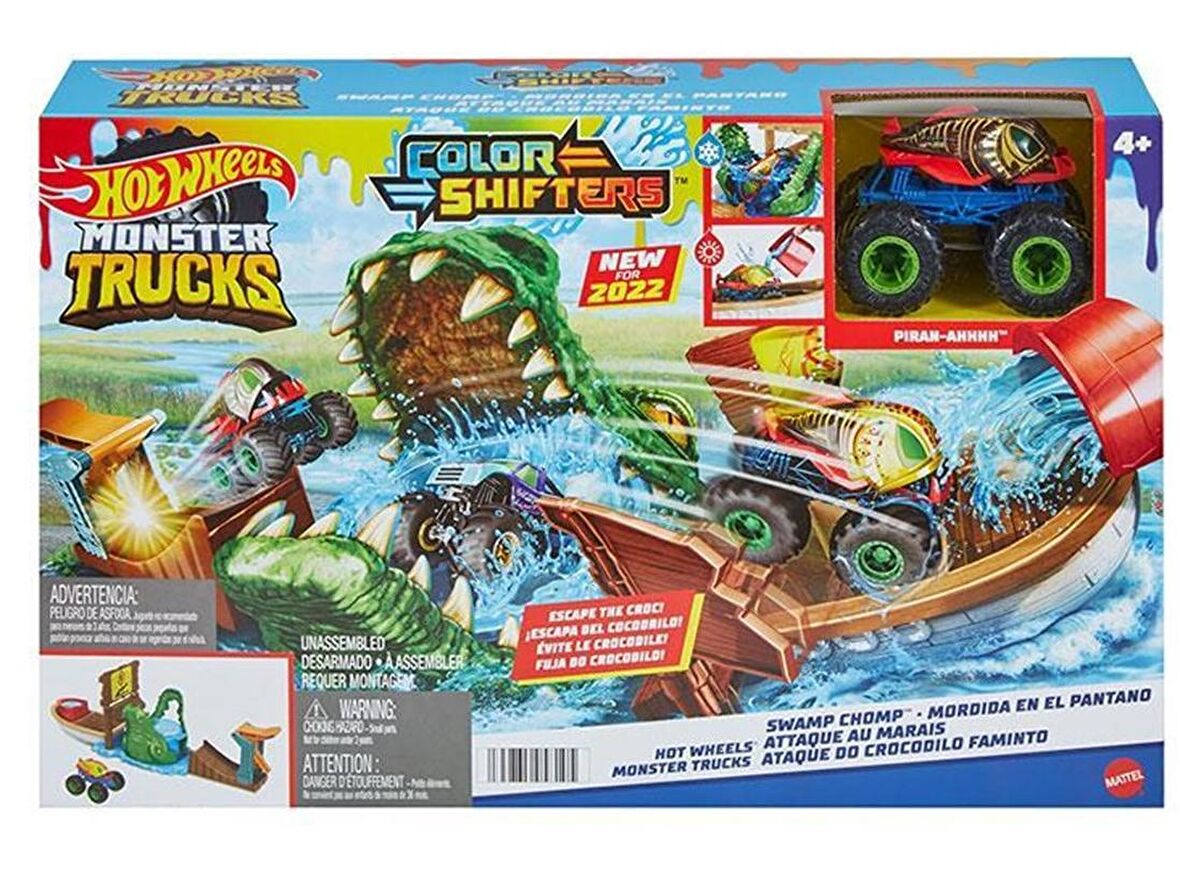 HGV14 Hot Wheels - Monster Trucks Renk Değiştiren Araçlar Timsahdan Kaçış Oyun