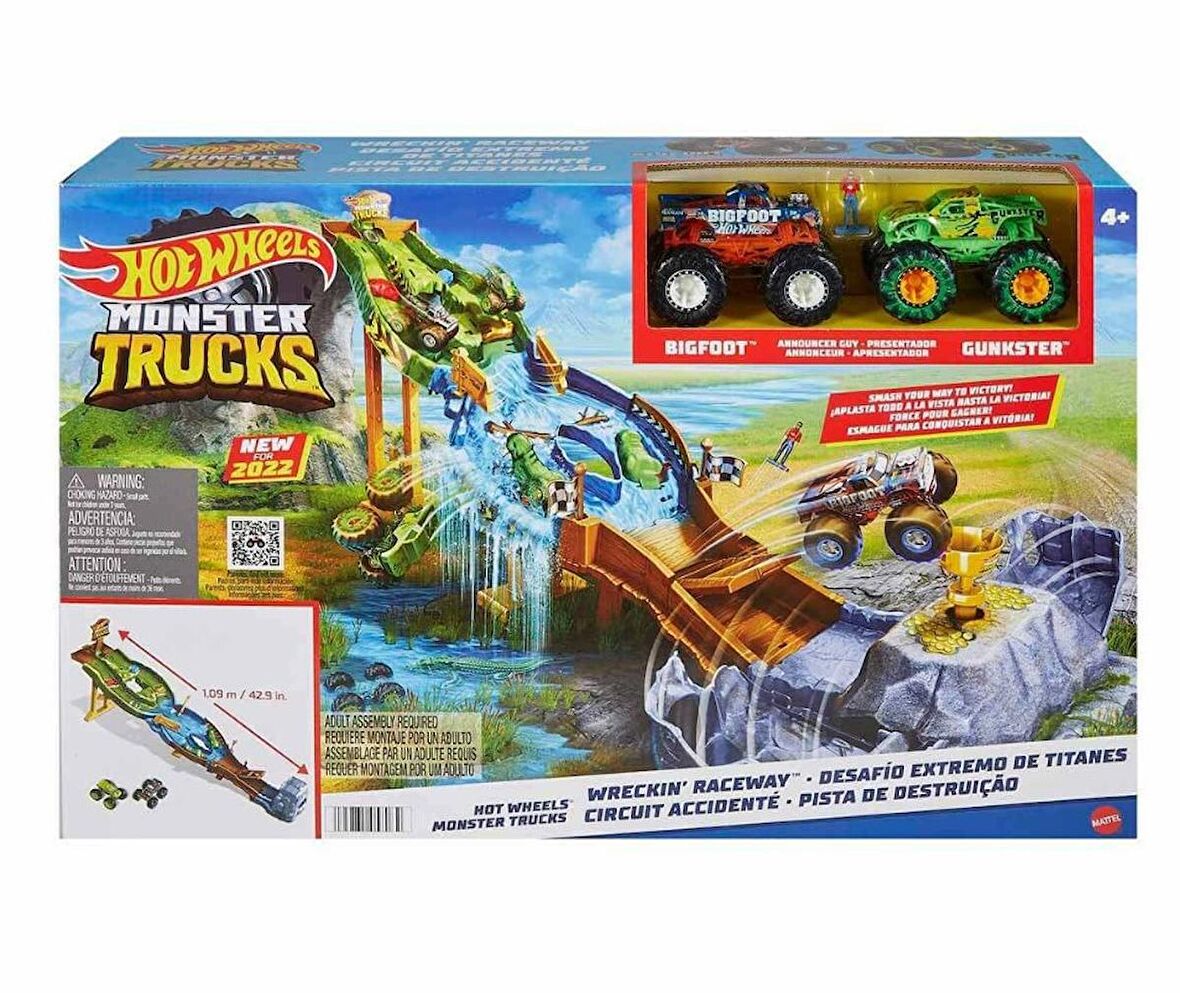 Hot Wheelss HGV14 Monster Truck Renk Değiştiren Araçlar Timsahtan Kaçış Oyun Seti