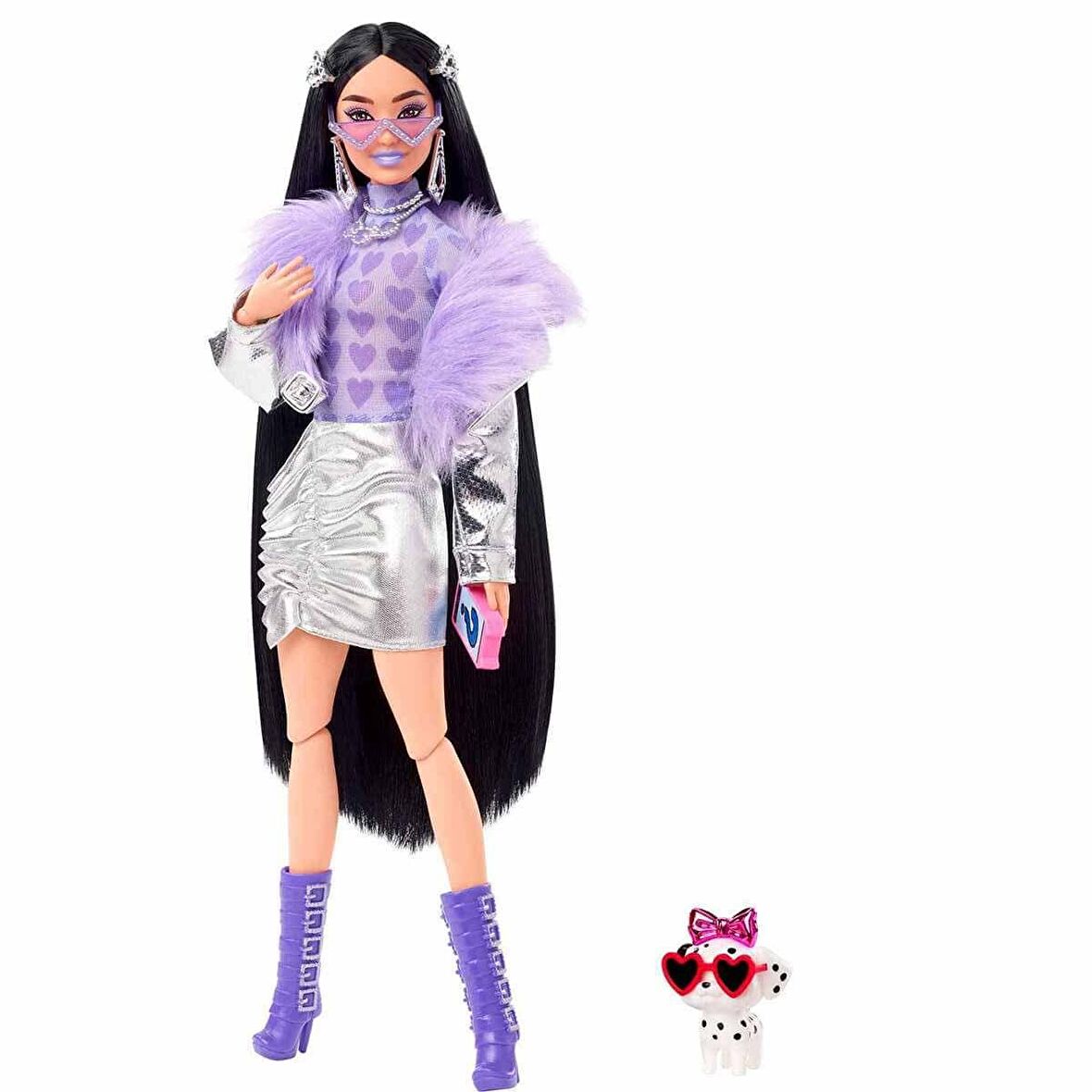 Barbie Extra Mor Tüylü Ceket HHN07 Lisanslı Ürün