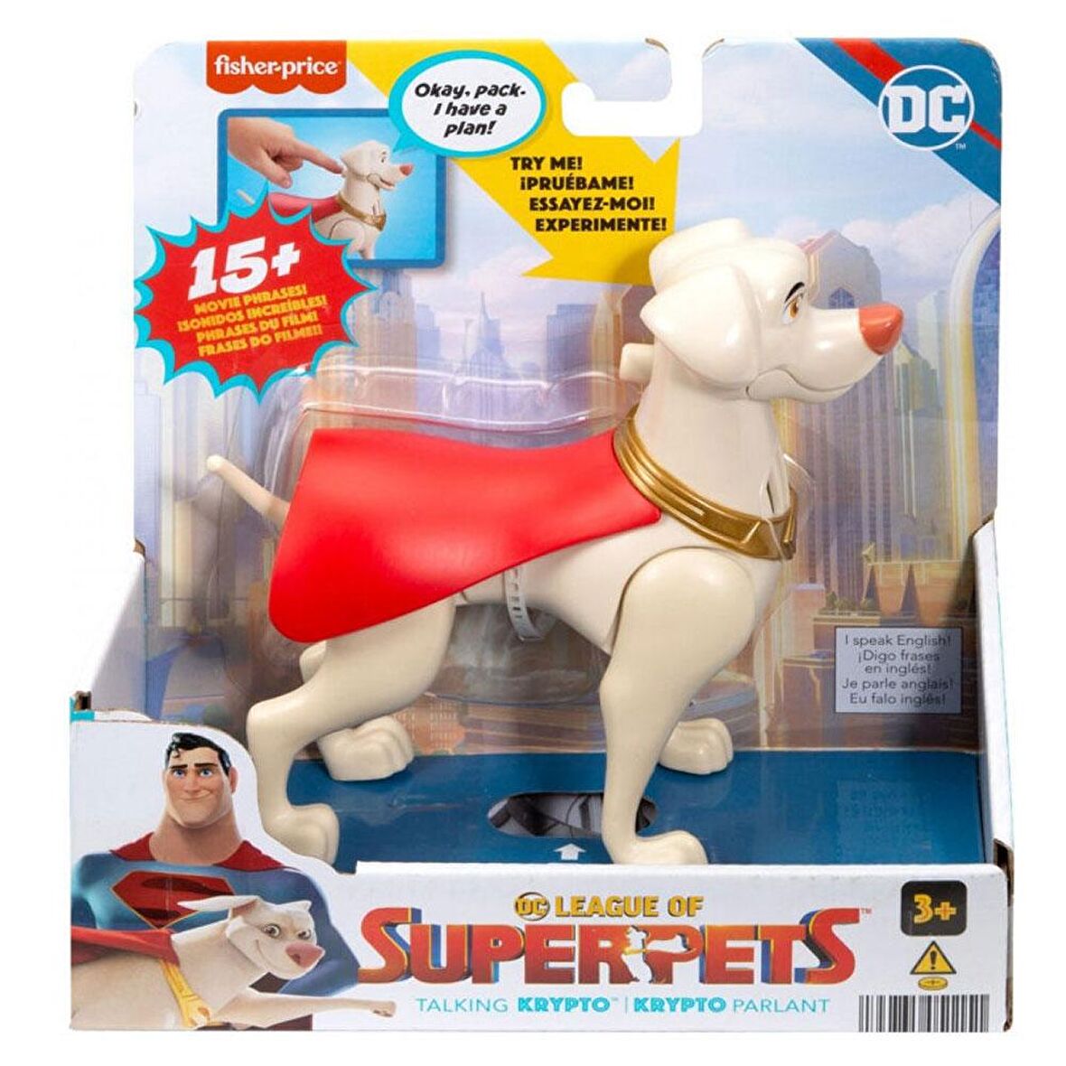 Imaginext DC League of Super Sesli Figürler Krypto HJF28-HJF30